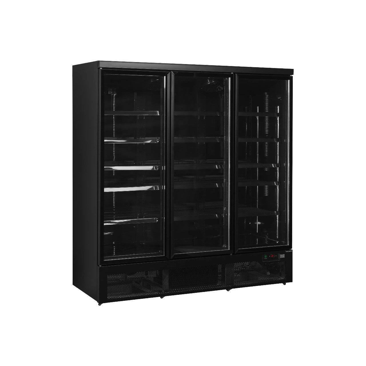 Atom Maxi C3DBB Glass Door Merchandiser – 3 Door Black Display Chiller with LED Lighting