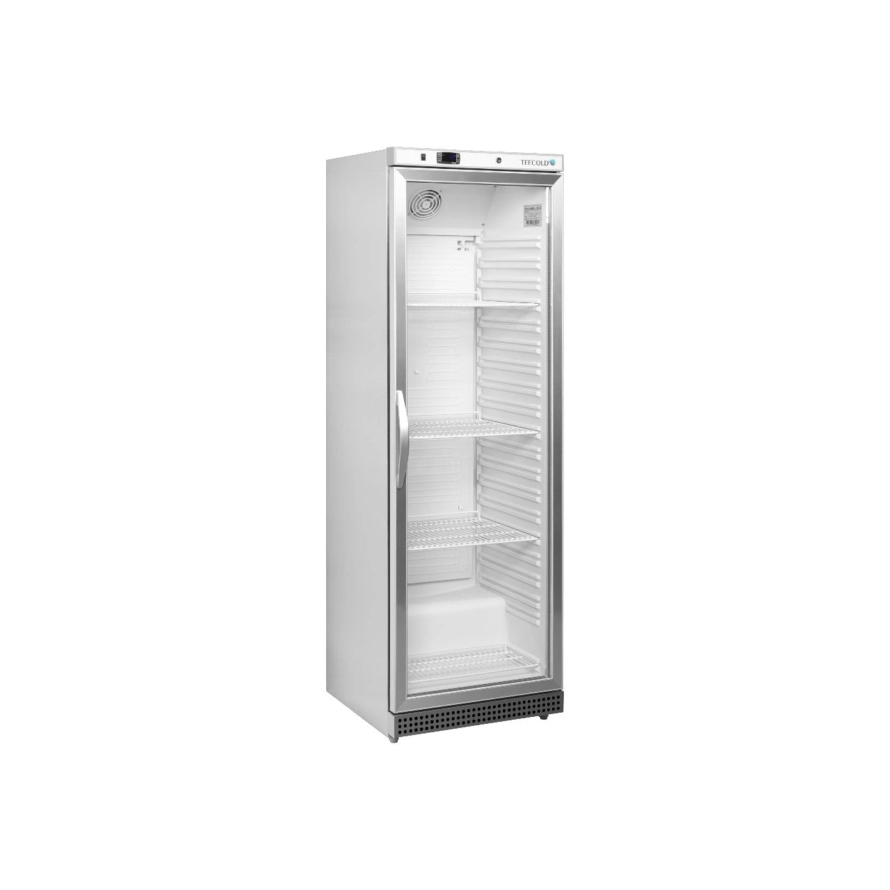 UR400SG Glass Door Merchandiser | Fan Assisted Cooling | LED Interior Light | Electronic Thermostat | Stainless Steel & White Finish