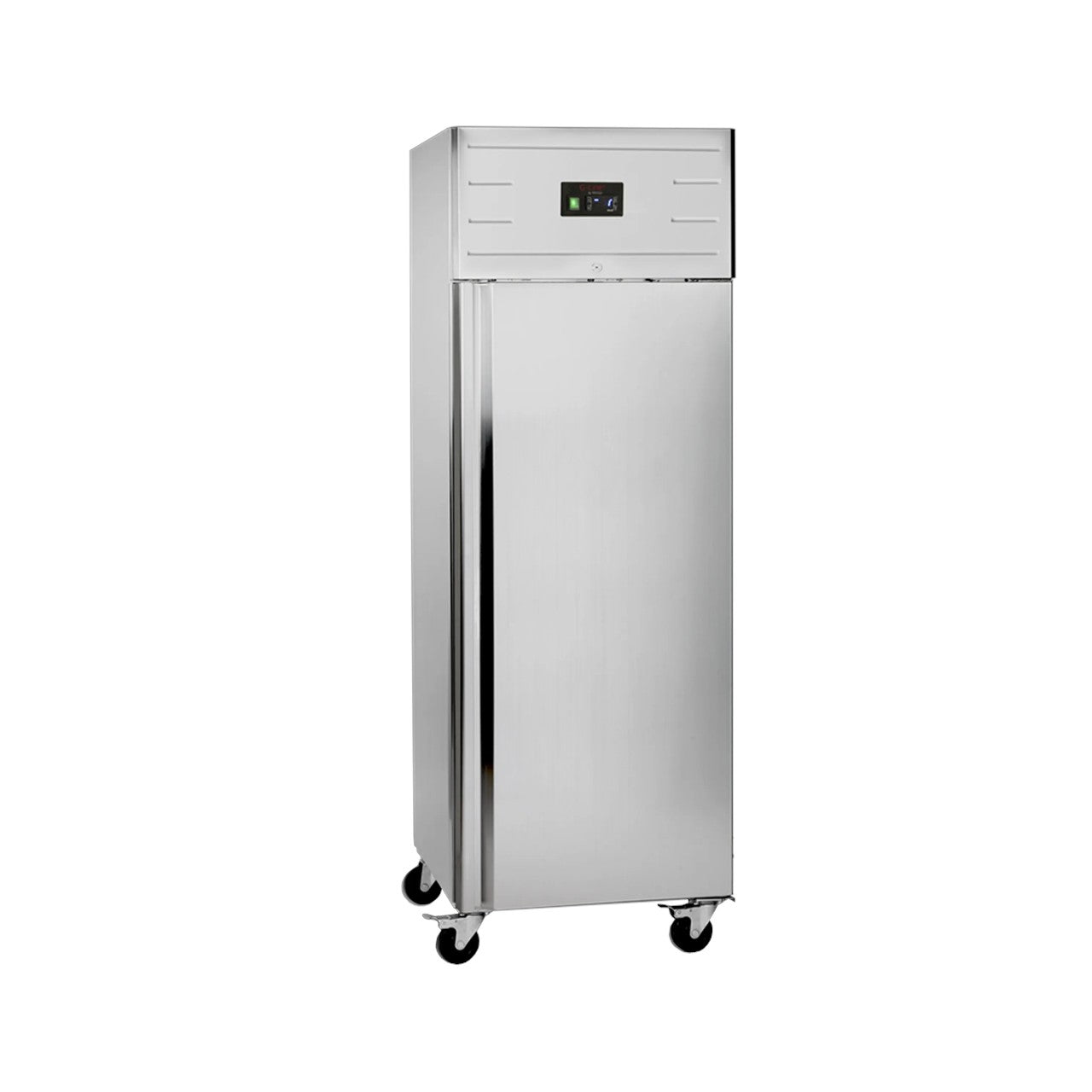 Gastronorm Upright Freezer GUF70 – Stainless Steel Ventilated Commercial Freezer with Self-Closing Door, Adjustable GN2/1 Shelves, Digital Controller, R290 Refrigerant, 565L Capacity