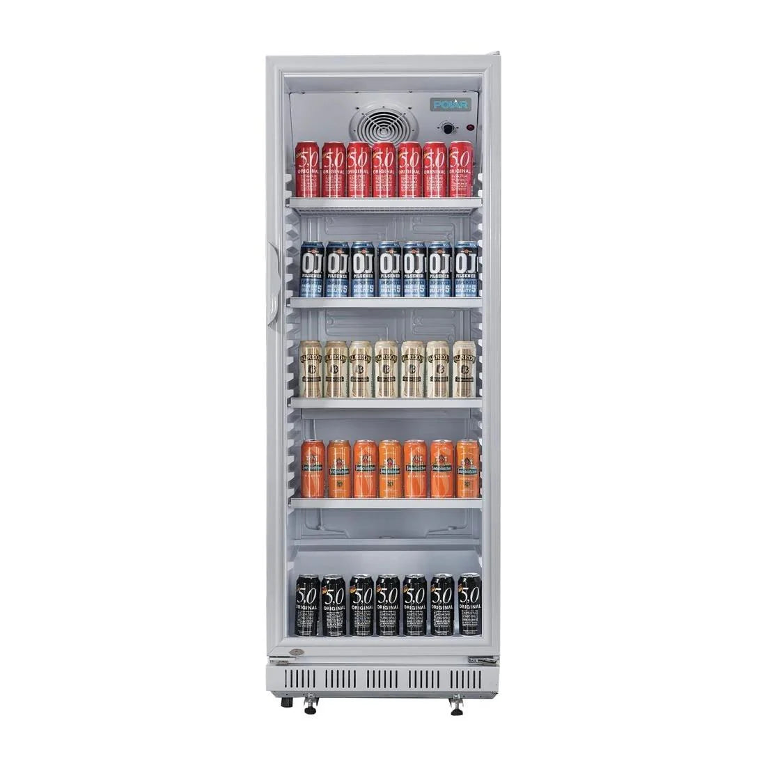 Polar C-Series Upright Display Cooler 346Ltr – White, Fan Assisted, LED Lighting, Commercial Refrigeration