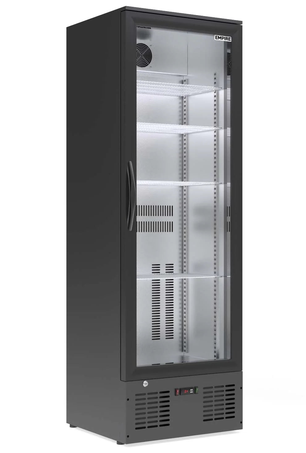 Empire Single Door Upright Back Bar Bottle Cooler 295L | Commercial Display Fridge with LED Lighting & Digital Temperature Control