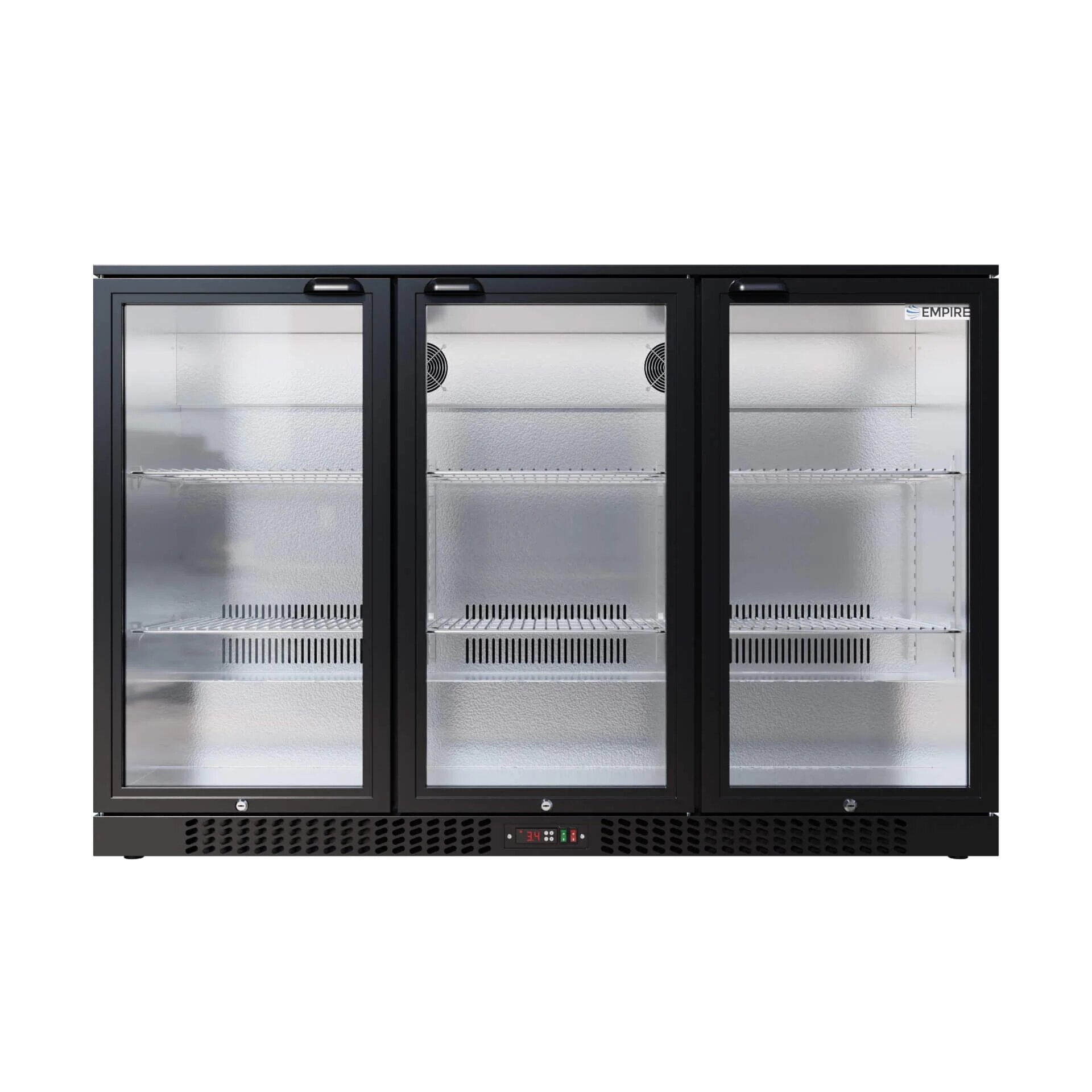 Empire Triple Door 330L Commercial Back Bar Bottle Cooler – Hinged Doors | CL-320H