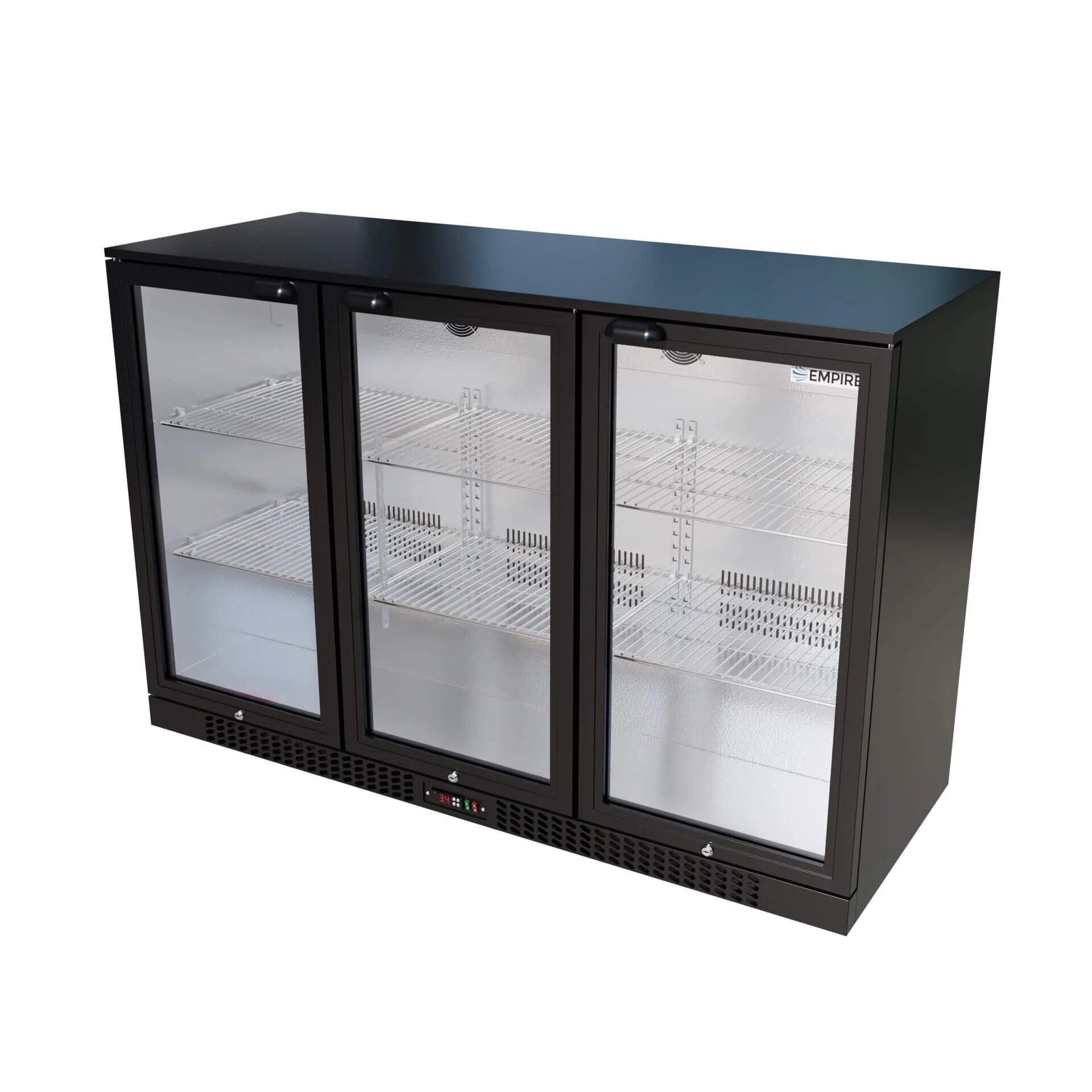 Empire Triple Door 330L Commercial Back Bar Bottle Cooler – Hinged Doors | CL-320H