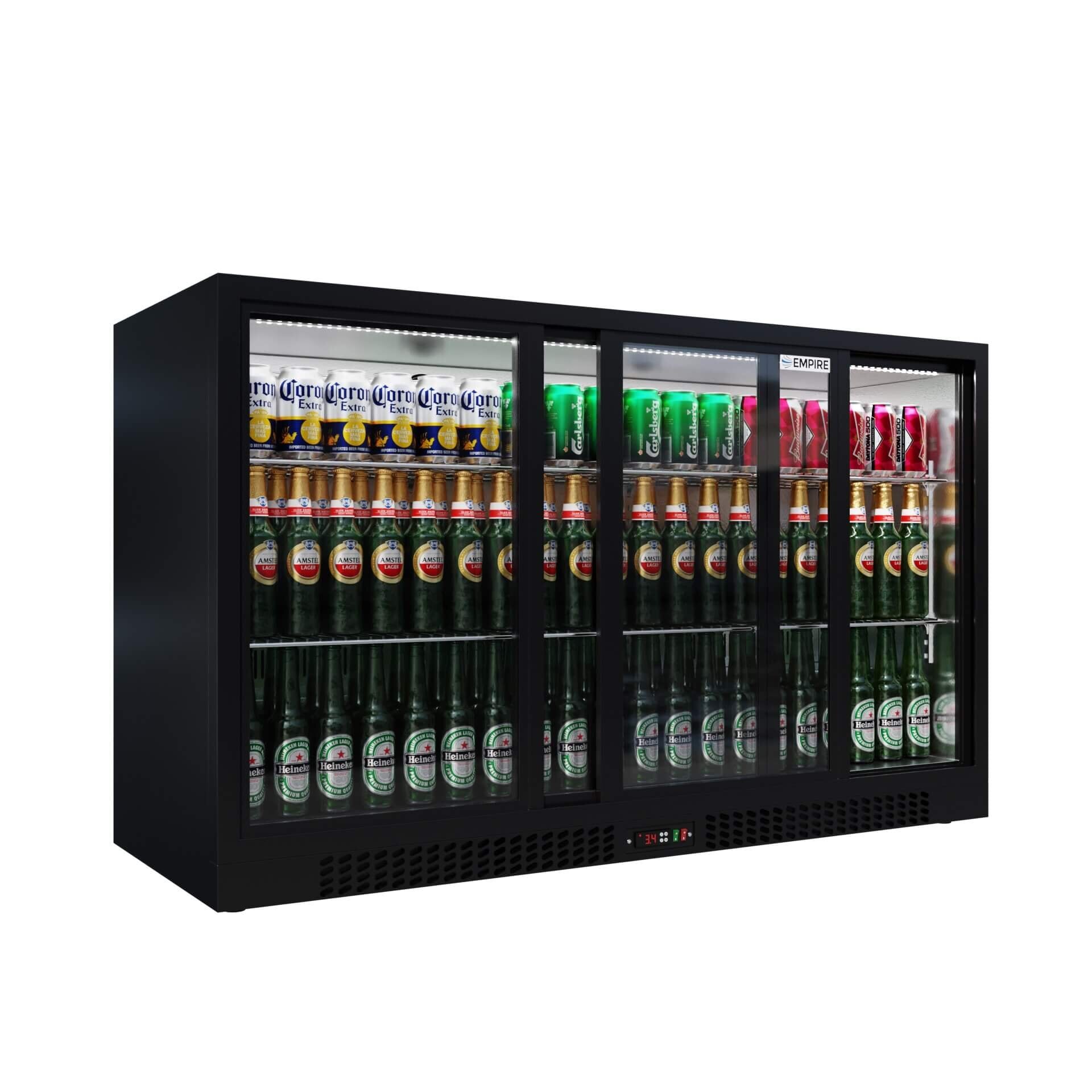 Empire Triple Door Low Profile Sliding Door Back Bar Cooler – 330L | CL-320SC
