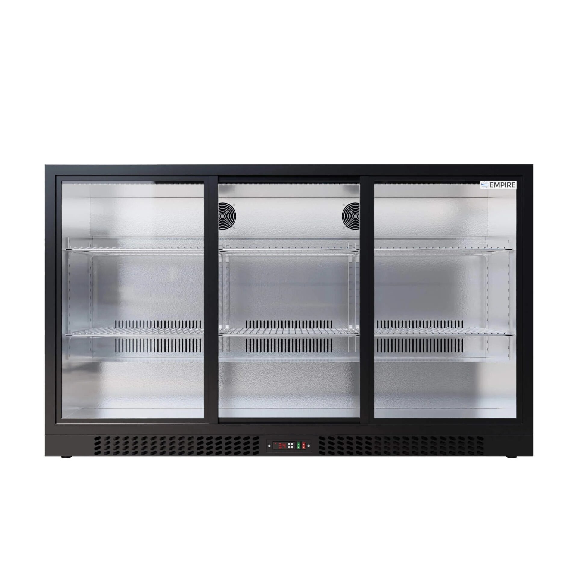 Empire Triple Door Low Profile Sliding Door Back Bar Cooler – 330L | CL-320SC