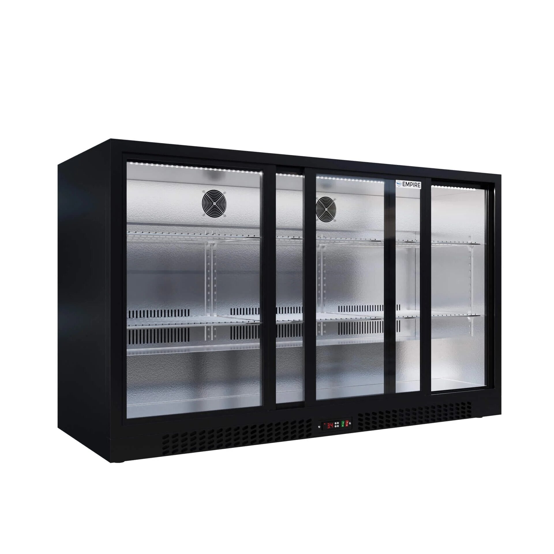 Empire Triple Door Low Profile Sliding Door Back Bar Cooler – 330L | CL-320SC