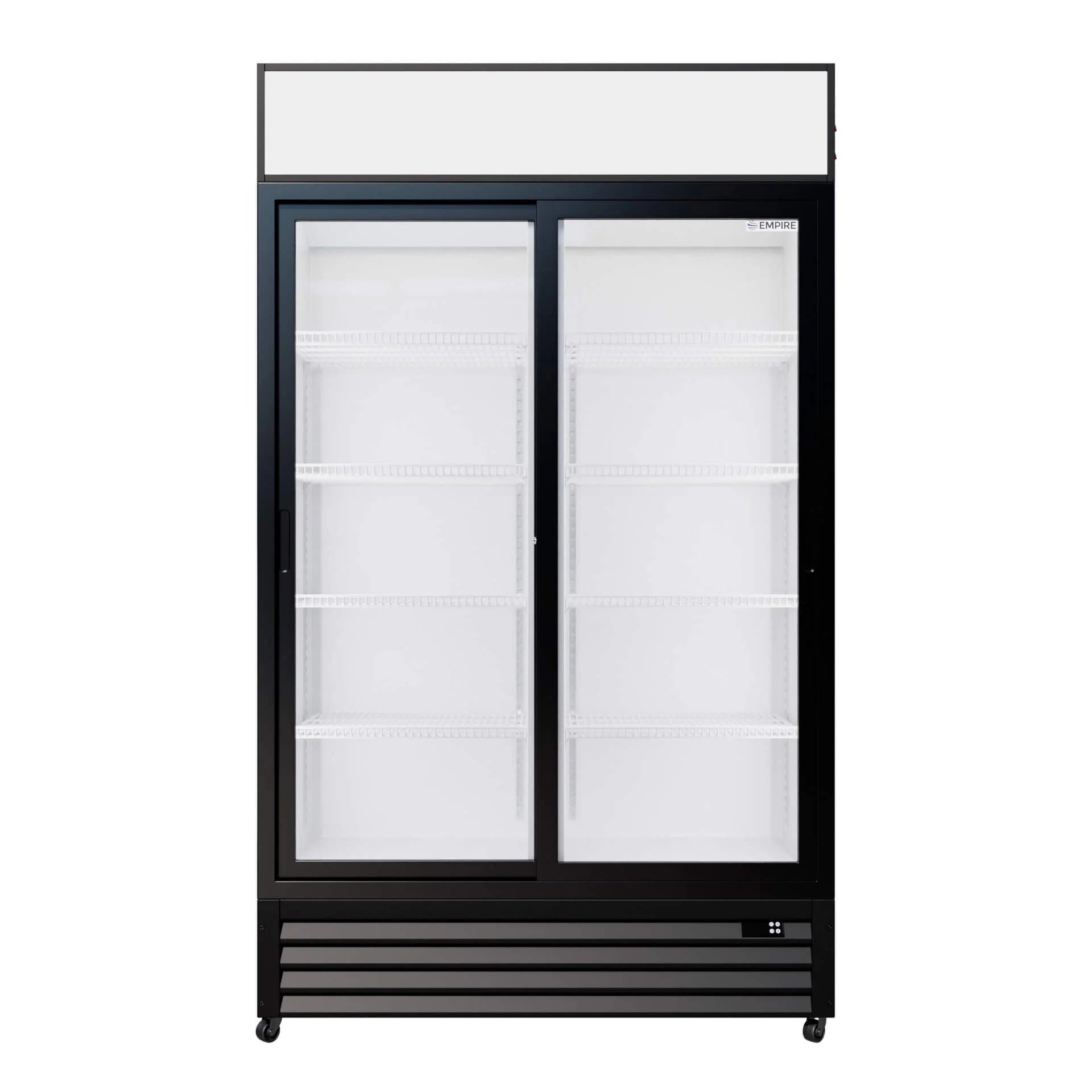 Empire CL-690B Double Door Sliding Display Cooler, 690L Commercial Fridge with Canopy