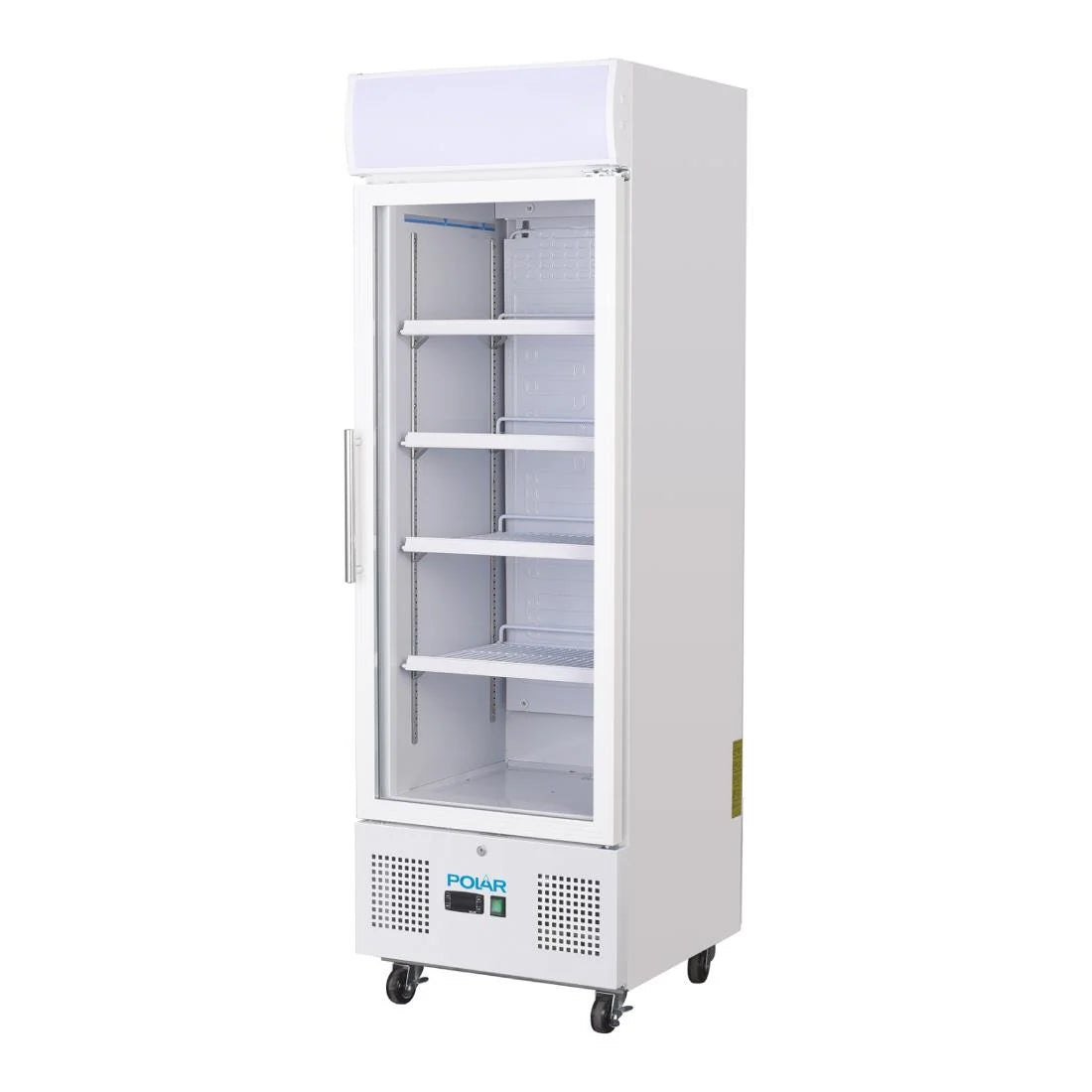 Polar Display Fridge 228L DM075 | Fan-Assisted Cooling, LED Interior Light & Lockable Door