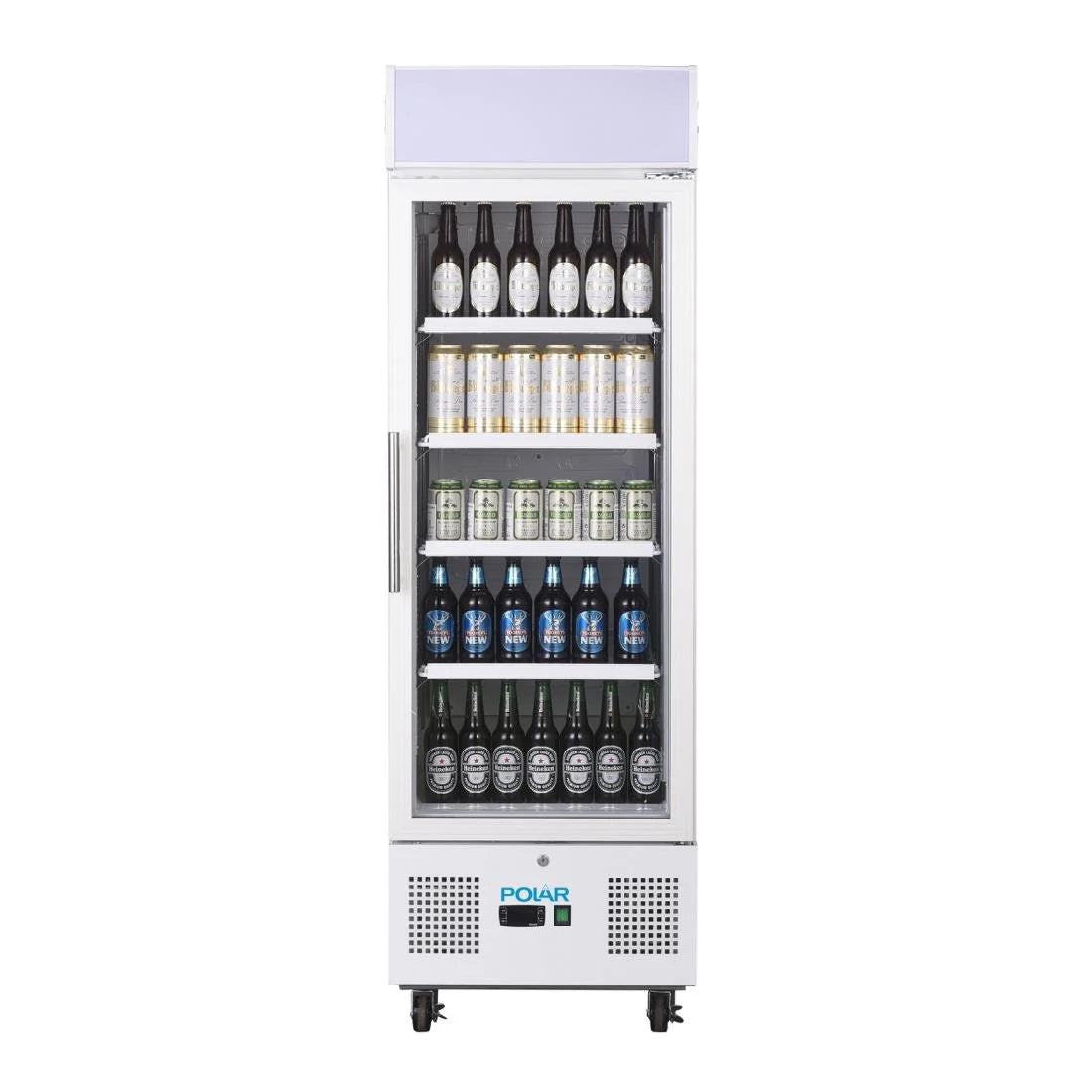 Polar Display Fridge 228L DM075 | Fan-Assisted Cooling, LED Interior Light & Lockable Door