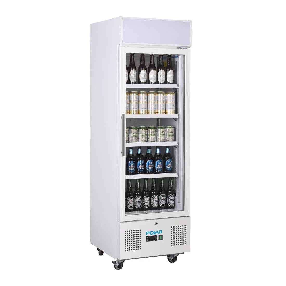 Polar Display Fridge 228L DM075 | Fan-Assisted Cooling, LED Interior Light & Lockable Door