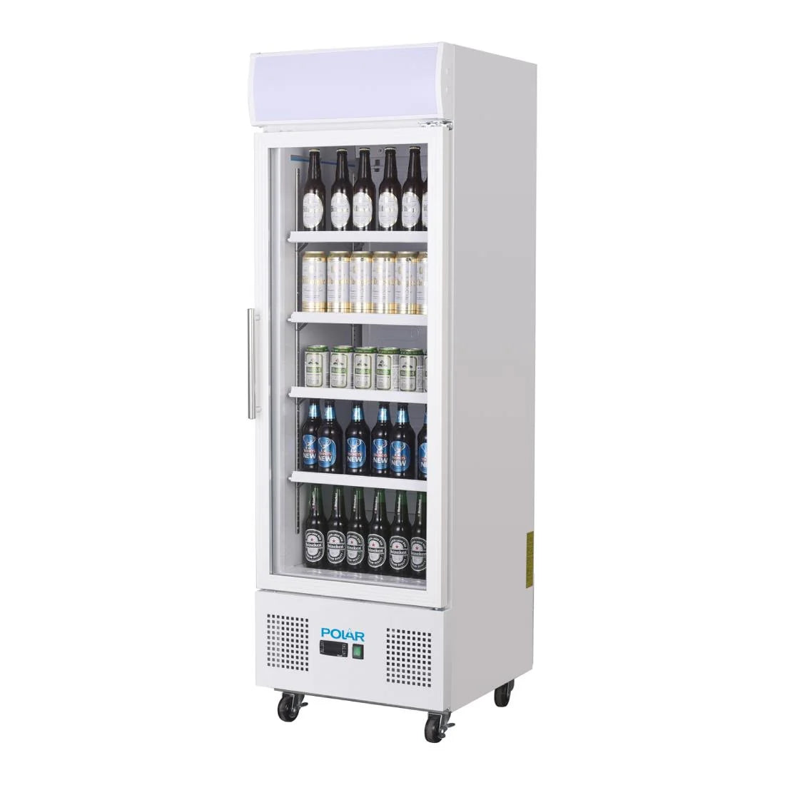 Polar Display Fridge 228L DM075 | Fan-Assisted Cooling, LED Interior Light & Lockable Door