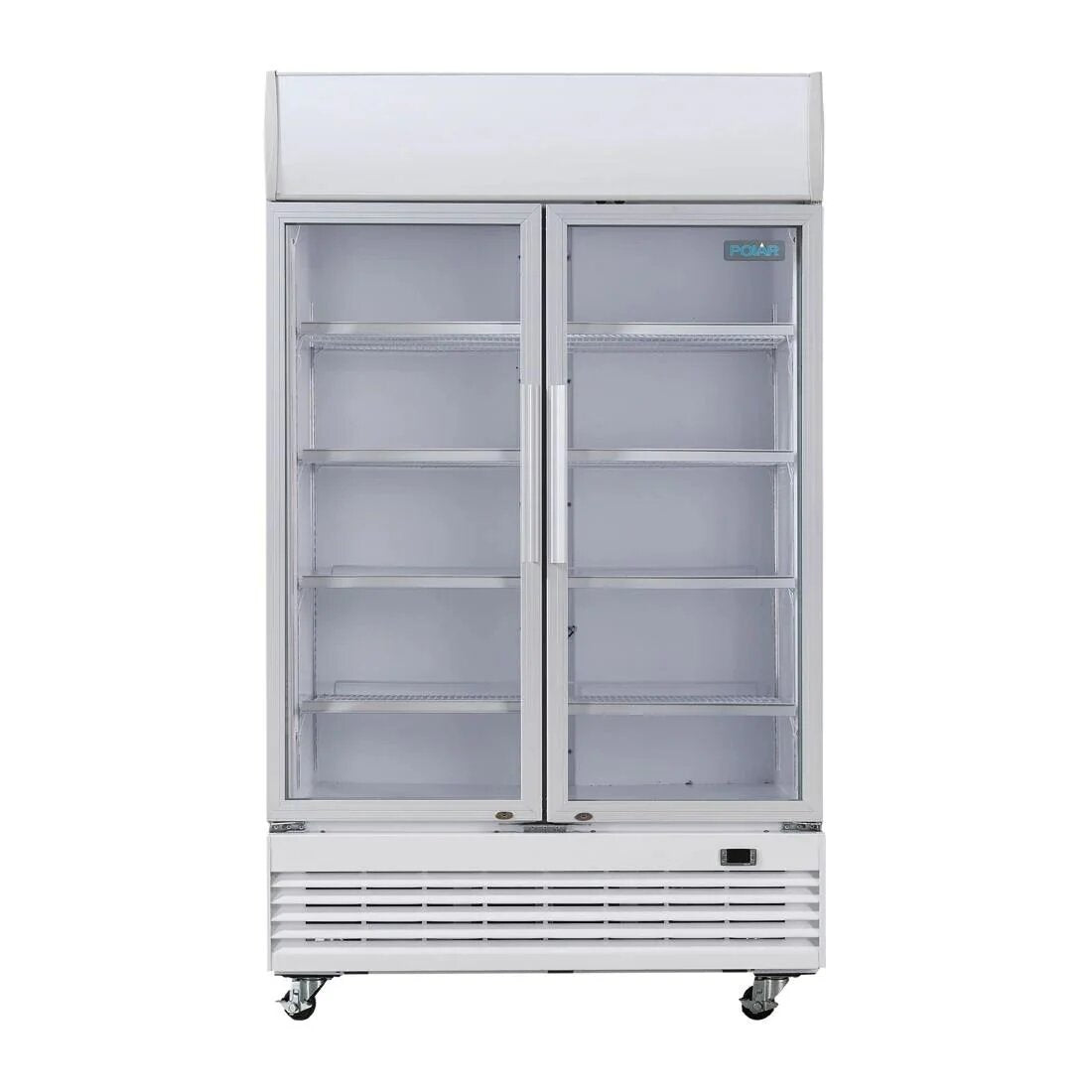 Polar GE580 Upright Display Cooler 950L Hinged Doors White