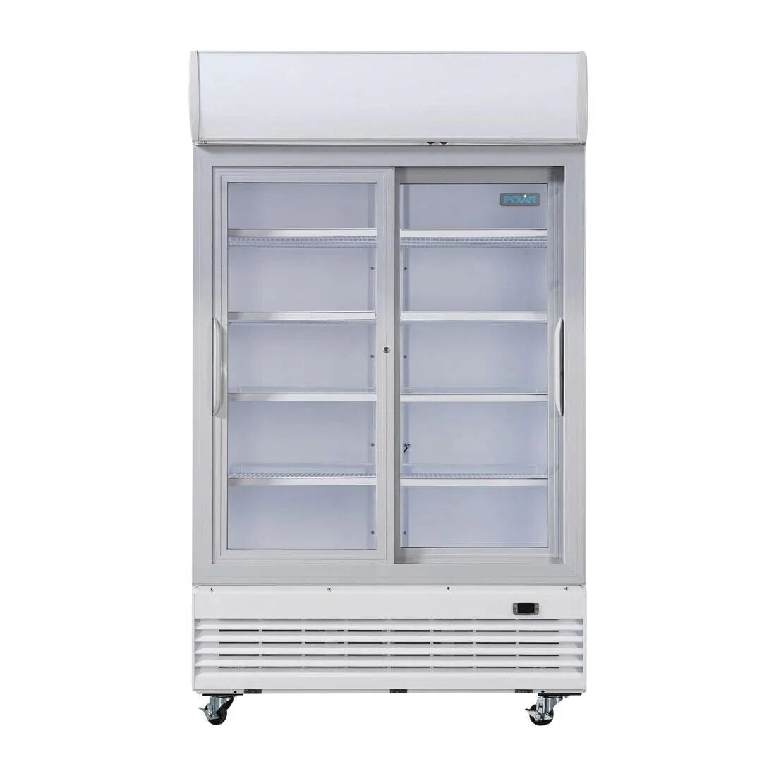 Polar GE581 Upright Display Cooler 950L Sliding White