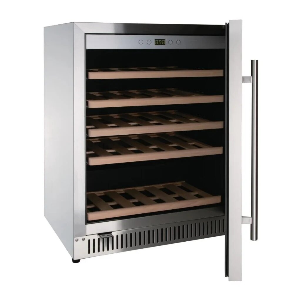 Polar G-Series GG762 Undercounter Wine Fridge – 51 Bottles, Stainless Steel, Fan-Assisted Cooling, LED Lighting
