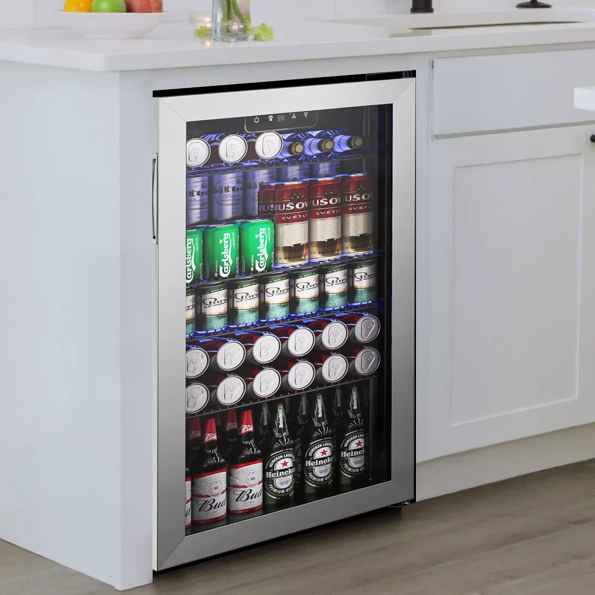 Simzlife 3.2 cu.ft. 130 Cans Beverage Refrigerator
