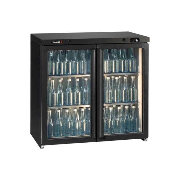 Gamko MG3/250G Maxiglass Hinged Glass Double Door Undercounter Bottle Cooler – 250 Litres