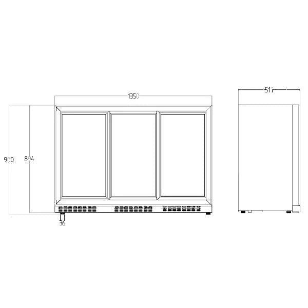Koldbox Triple Sliding Door Bottle Cooler 338 Bottles – KBC3SL, Black, Digital Display, LED Illuminated
