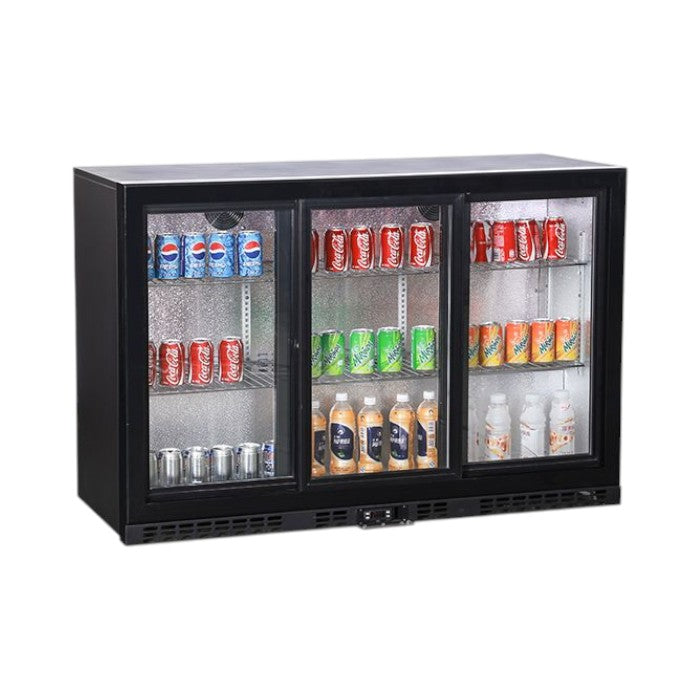 Koldbox Triple Sliding Door Bottle Cooler 338 Bottles – KBC3SL, Black, Digital Display, LED Illuminated