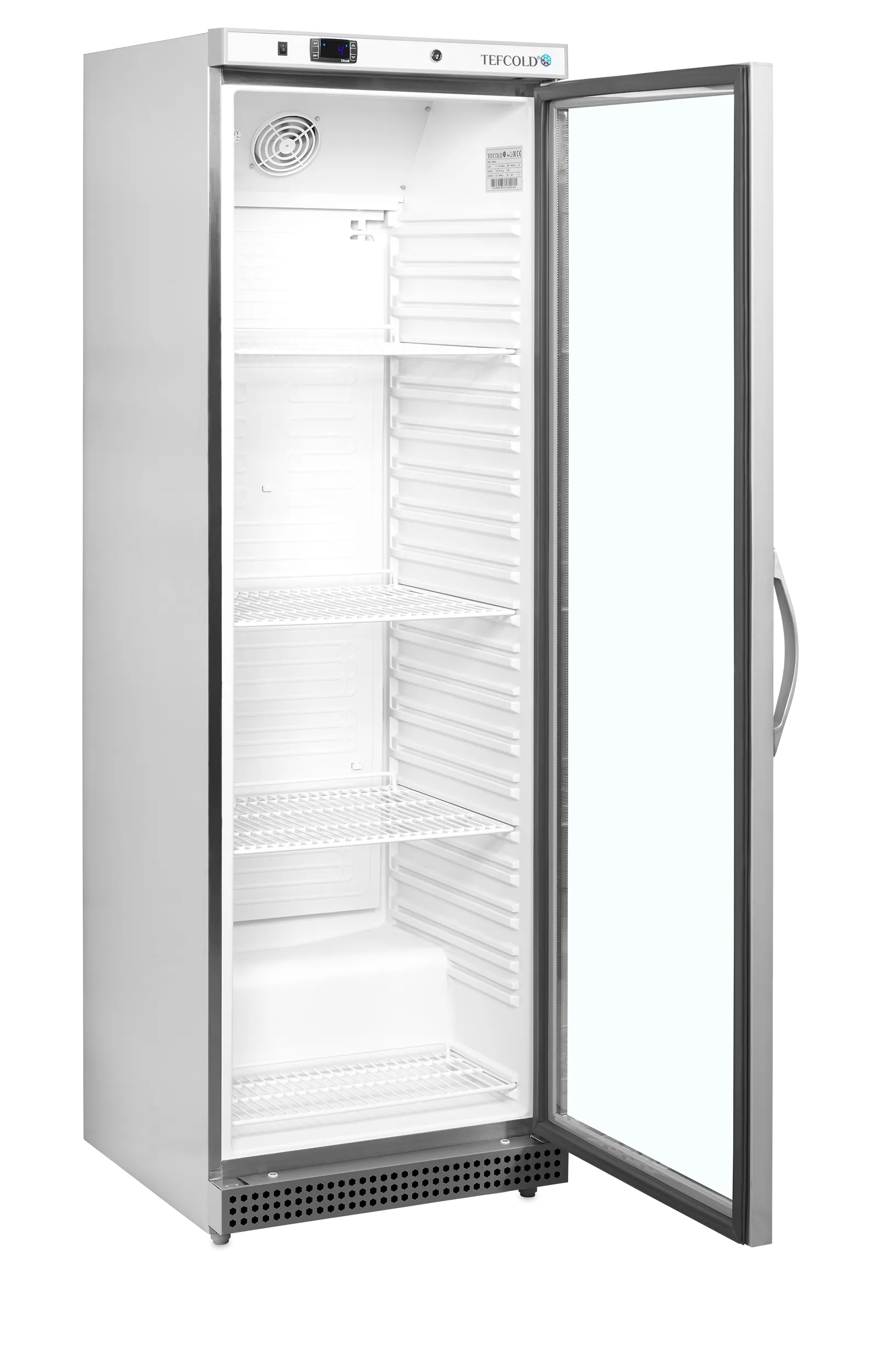 UR400SG Glass Door Merchandiser | Fan Assisted Cooling | LED Interior Light | Electronic Thermostat | Stainless Steel & White Finish