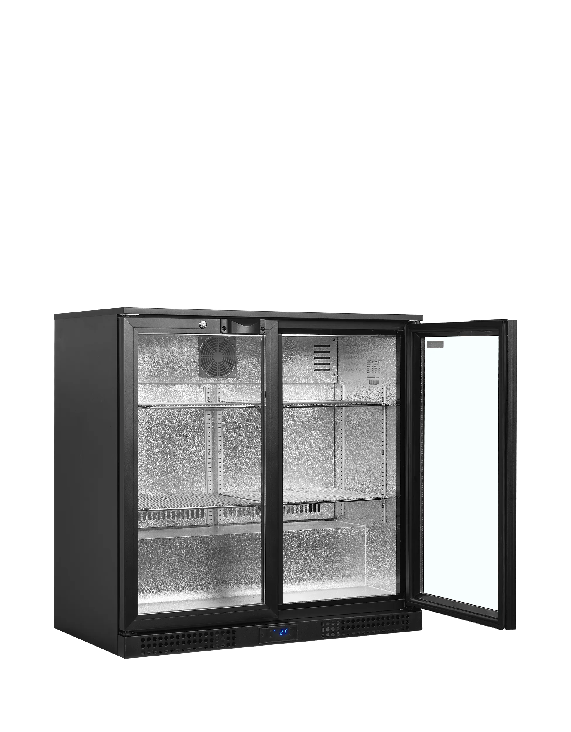 Back Bar Cooler BA21H – Energy Class A Double Glass Door Backbar Fridge with LED Lighting