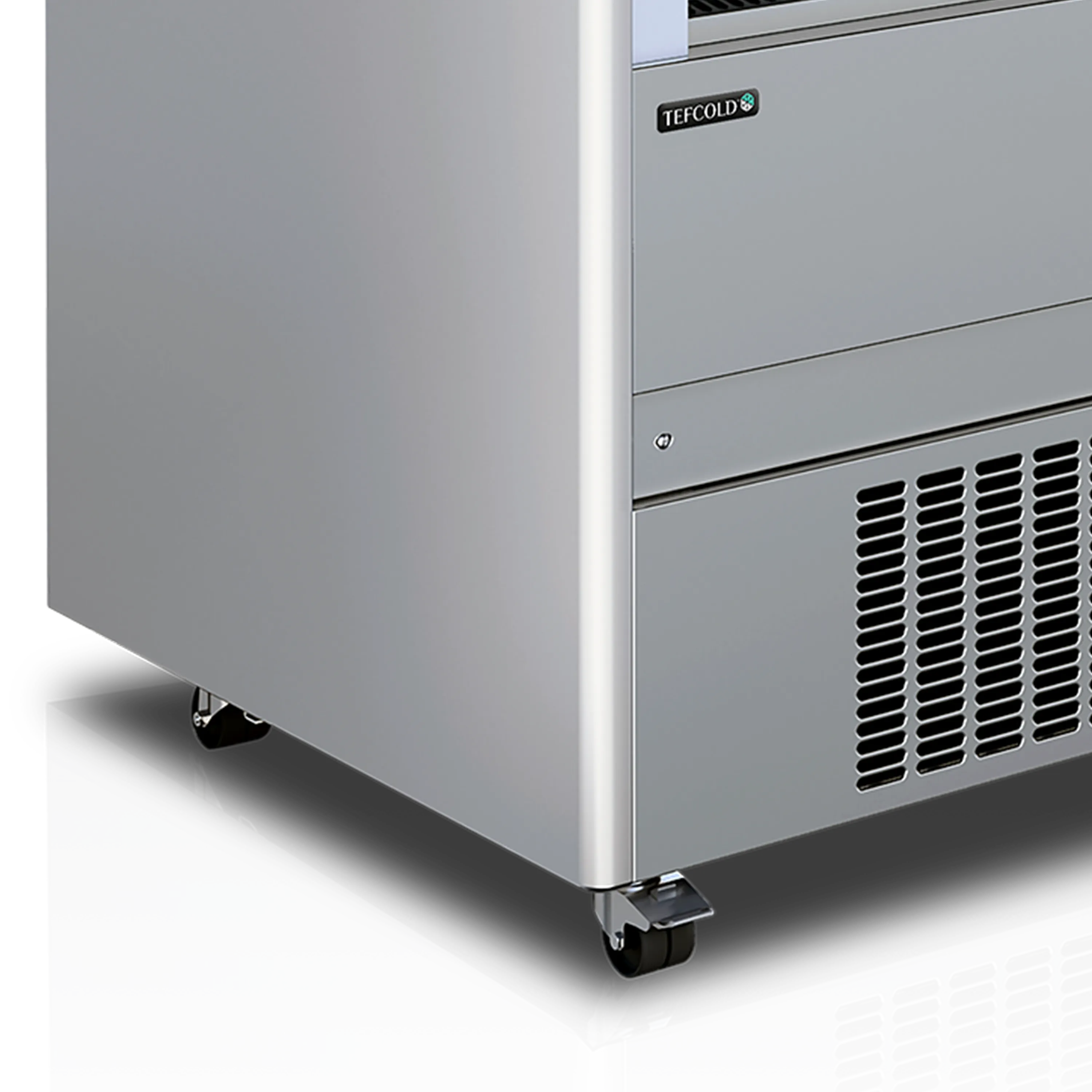 TEFCOLD MCX90M Open Front Stainless Steel Multideck Chiller with Lockable Shutter, Ventilated Cooling, 4 Adjustable Shelves