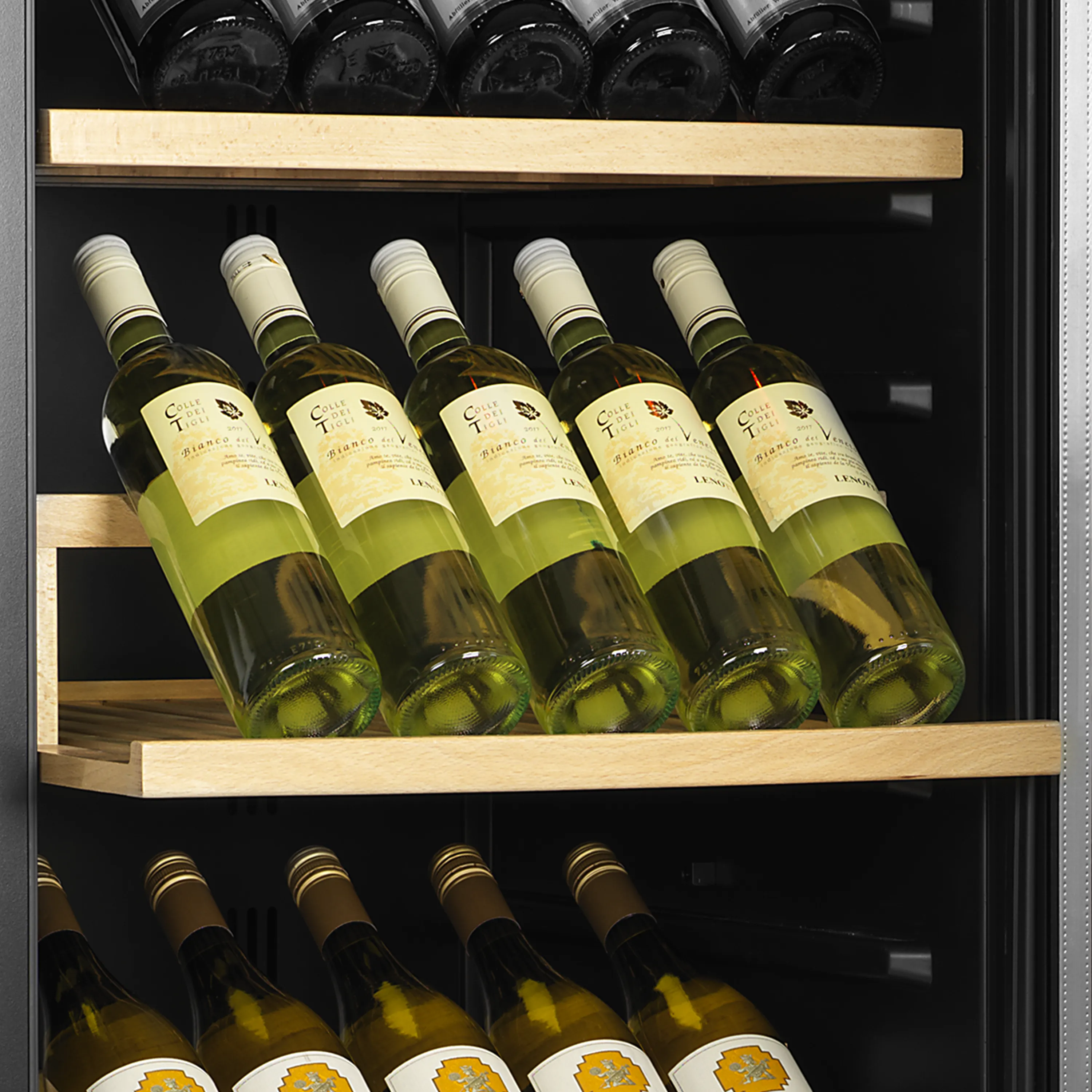 TFW400-2F Dual Zone Wine Cooler – 163 Bottle Capacity, Frameless Glass Door, Black Finish