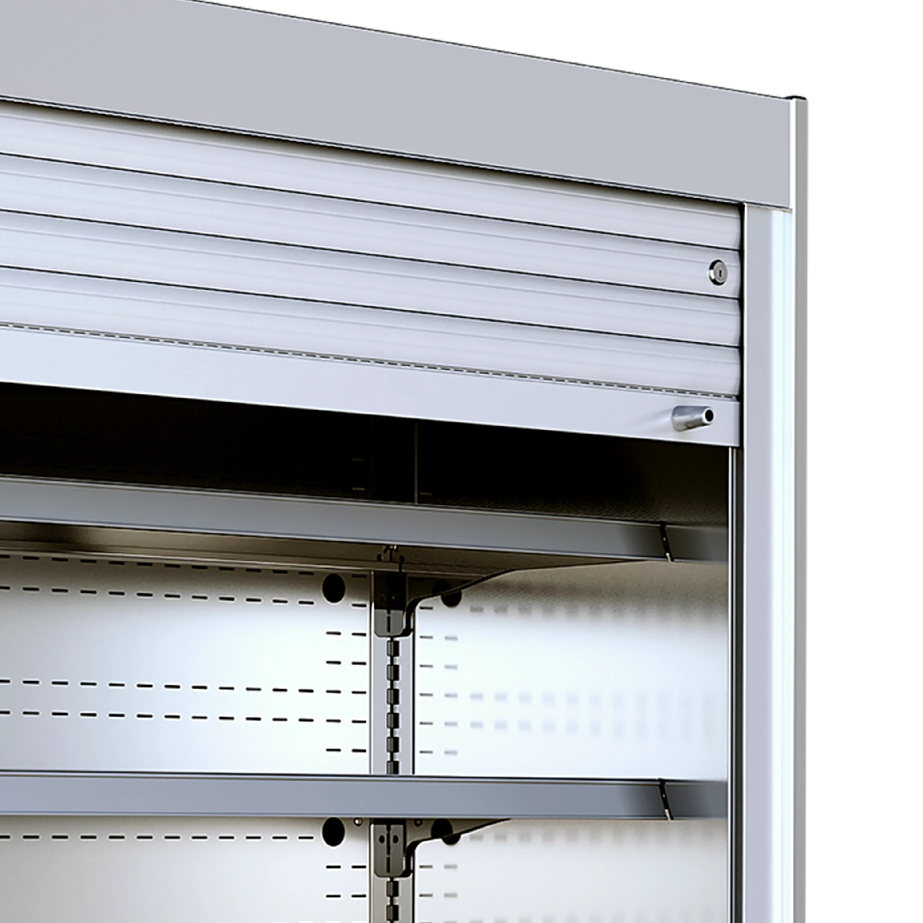 TEFCOLD MCX90M Open Front Stainless Steel Multideck Chiller with Lockable Shutter, Ventilated Cooling, 4 Adjustable Shelves