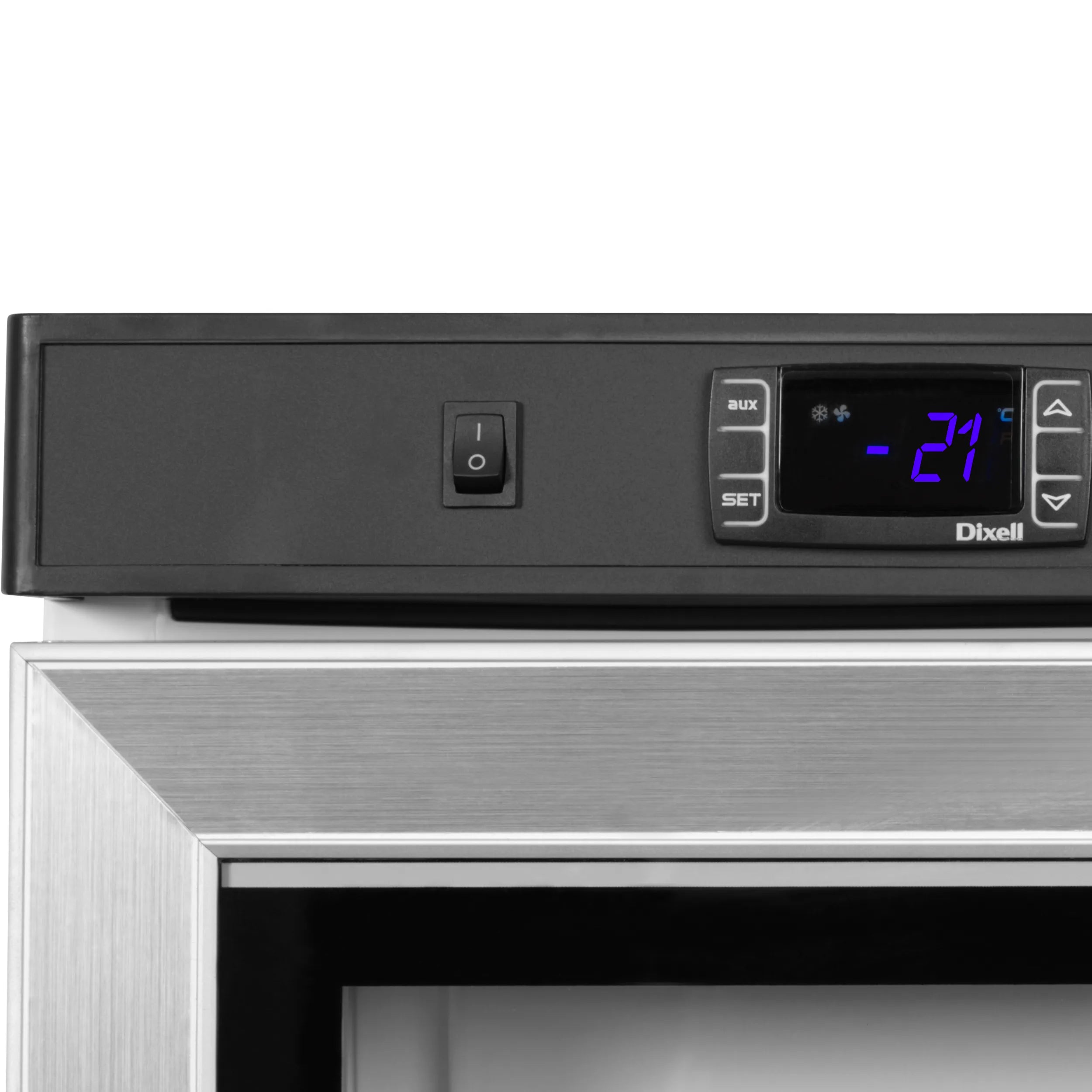 Glass Door Display Freezer UF400VG – 400L Ventilated Refrigeration with Heated Glass Door, LED Light & Adjustable Shelves, R290 Eco-Friendly Refrigerant