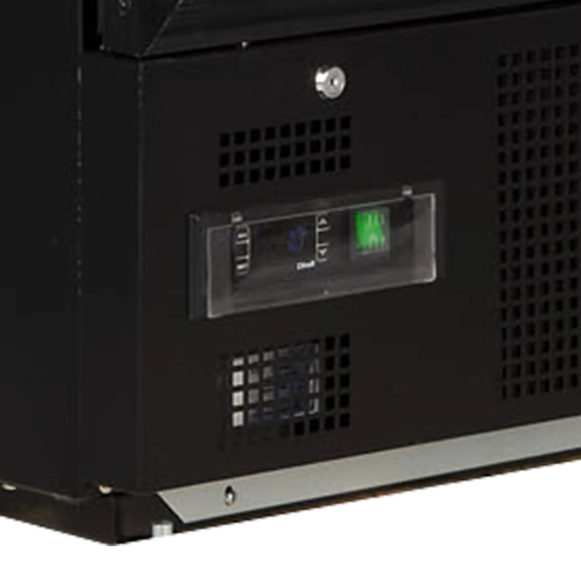EM300 Upright Back Bar Cooler – Single Glass Door, Fan Assisted Cooling, LED Display Lighting, Black Finish