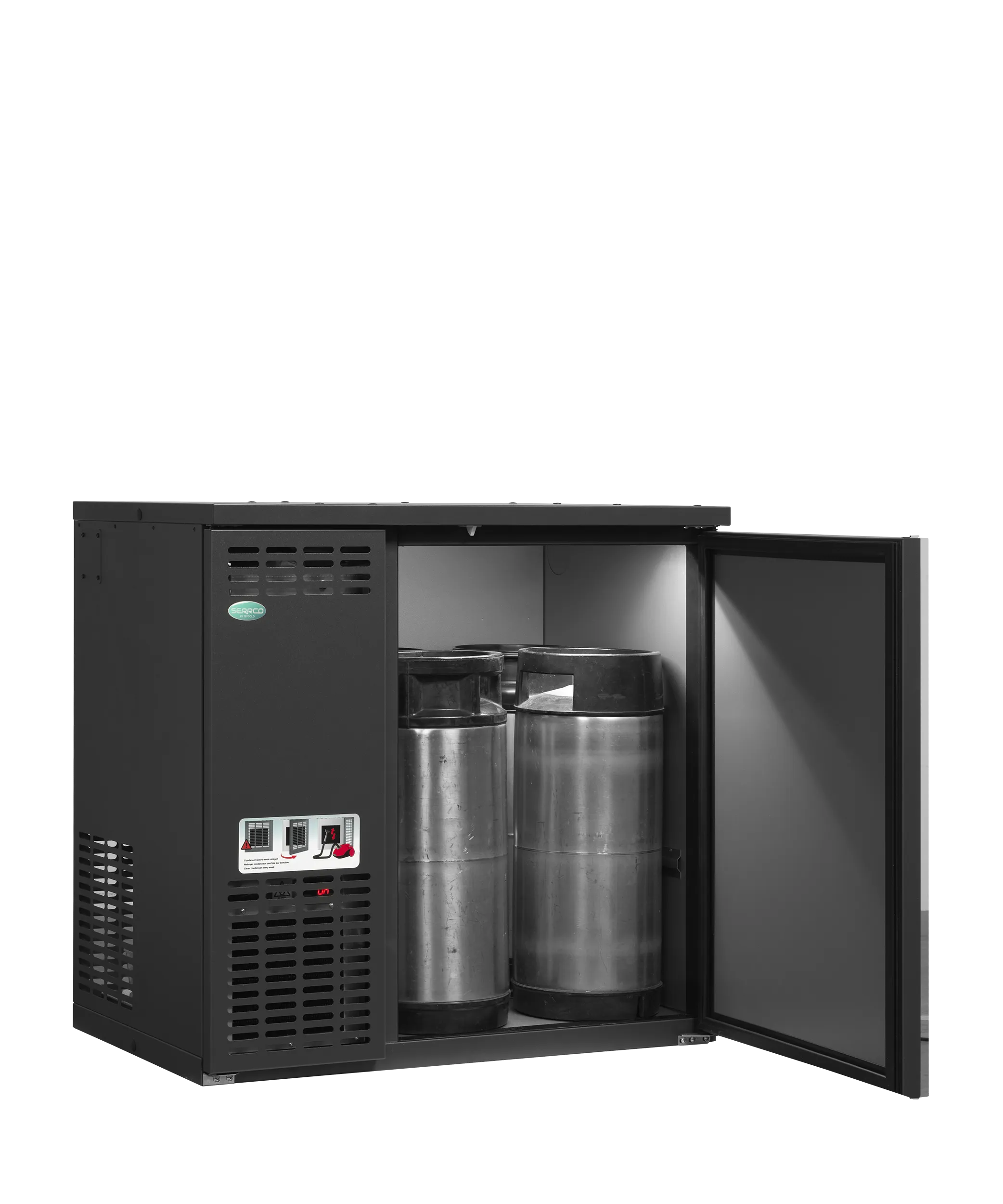 Serrco SFK-4E+ High-End Keg Cooler with Right-Side Cooling Unit | 4 × 20L or 1 × 50L KEG Capacity | Ventilated Commercial Beer Cooler