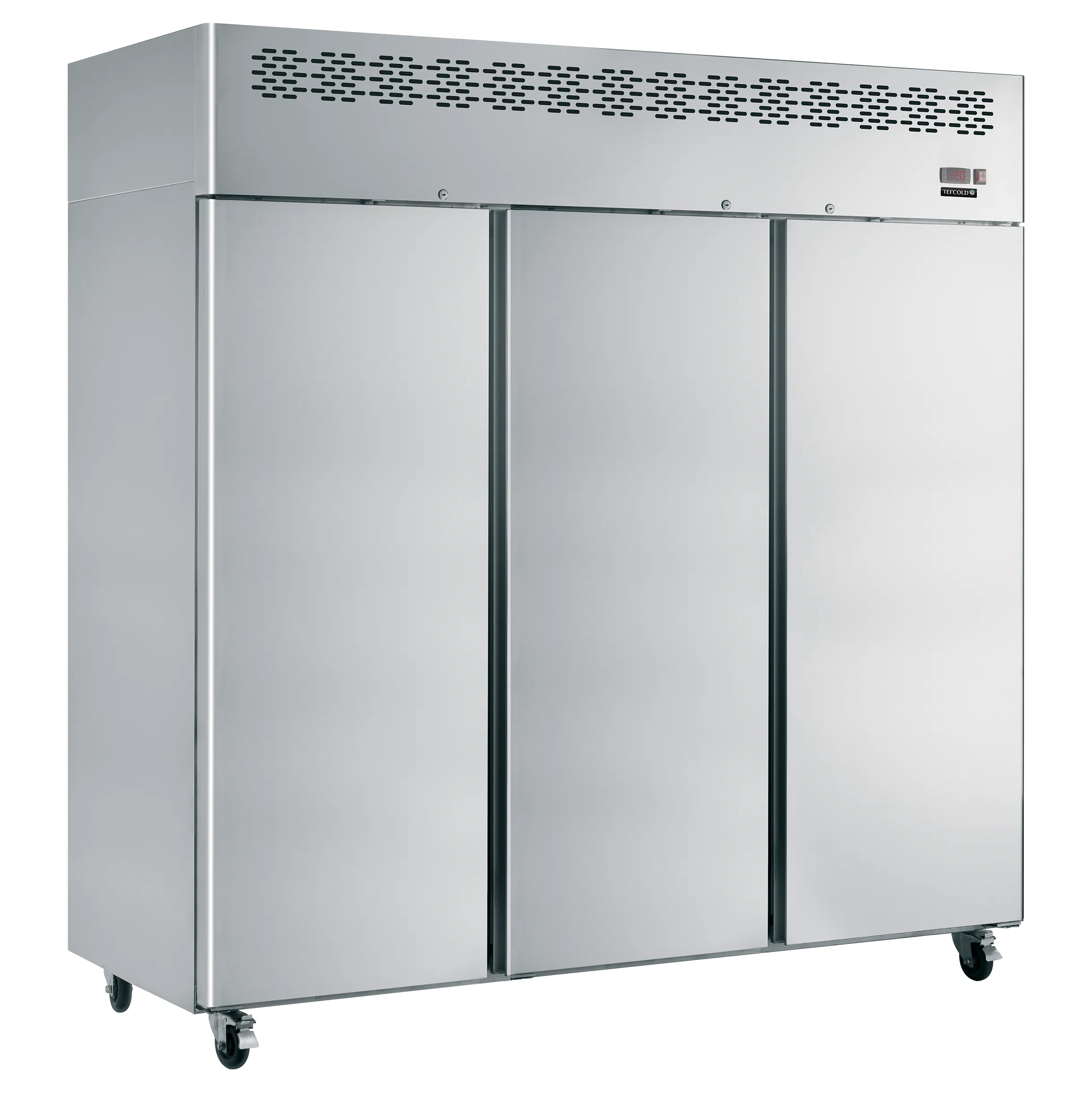 CAF1390 Upright Solid Door Commercial Freezer – 3 Hinged Doors, Stainless Steel, -22 to -17°C, 1390L