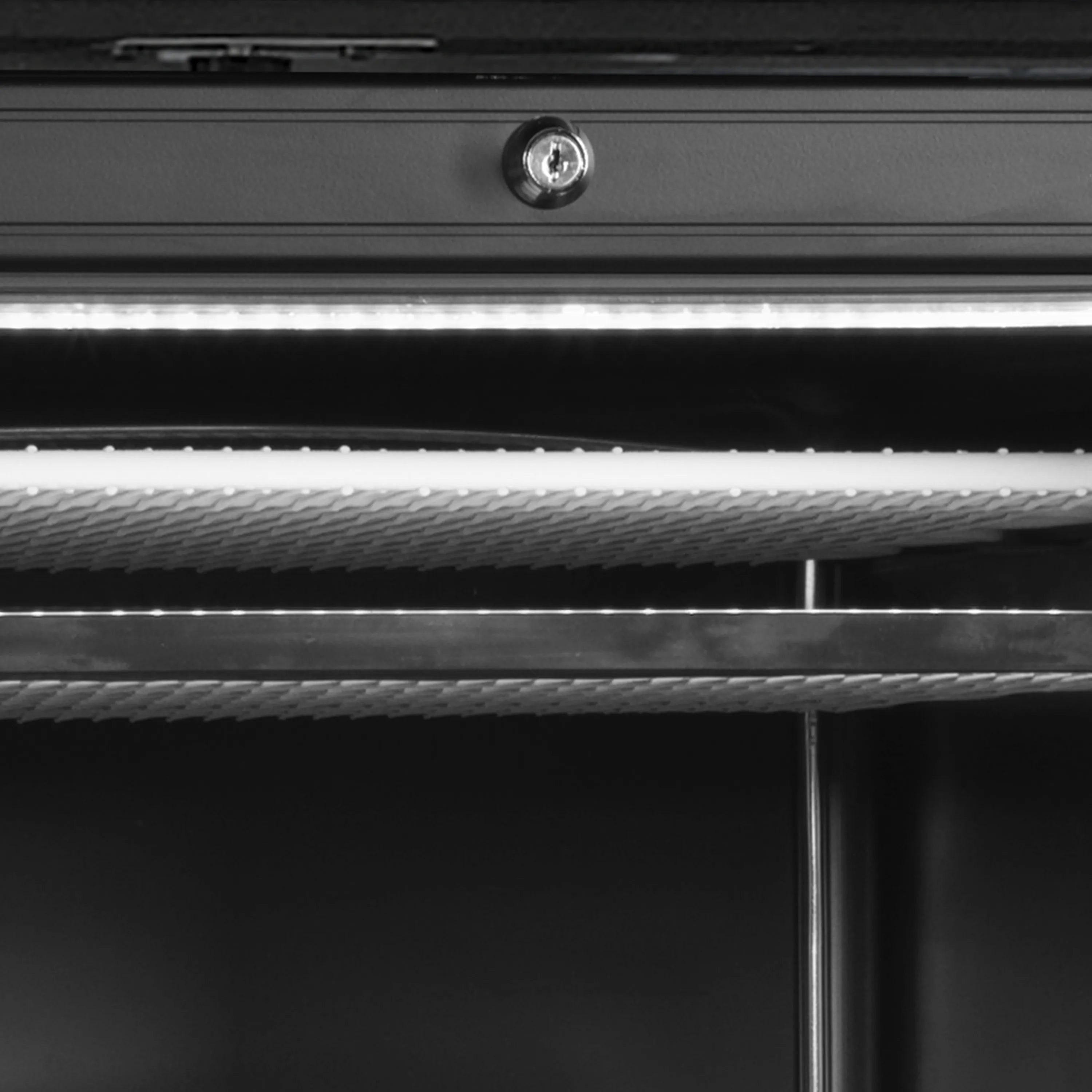 Glass Door Freezer UFSC371GCP – Black Display Freezer with Heated Glass Door, LED Interior & Canopy, 270L Capacity