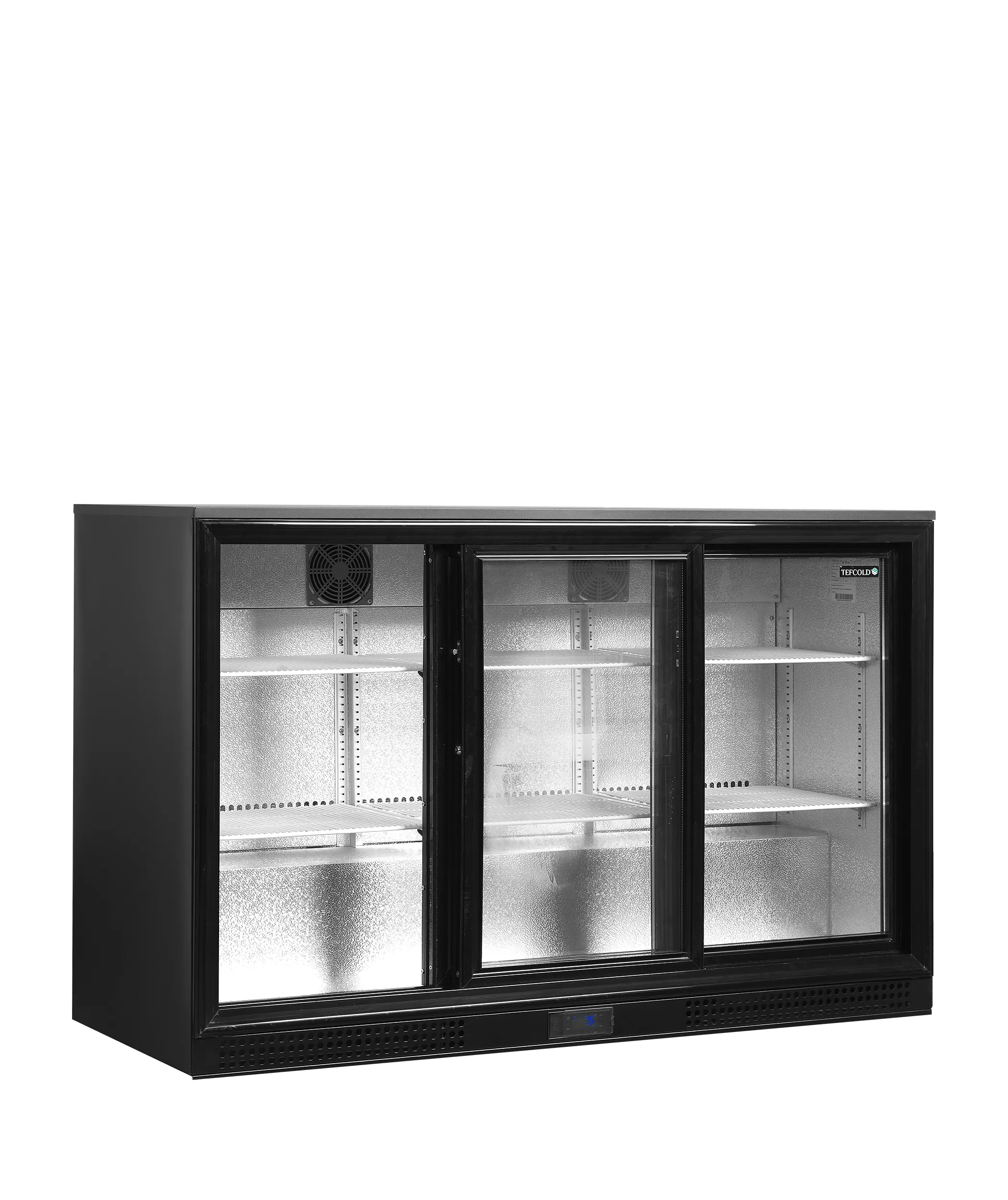 Tefcold DB301S-3 Back Bar Cooler – Triple Sliding Glass Door Display Fridge, 300L, Black