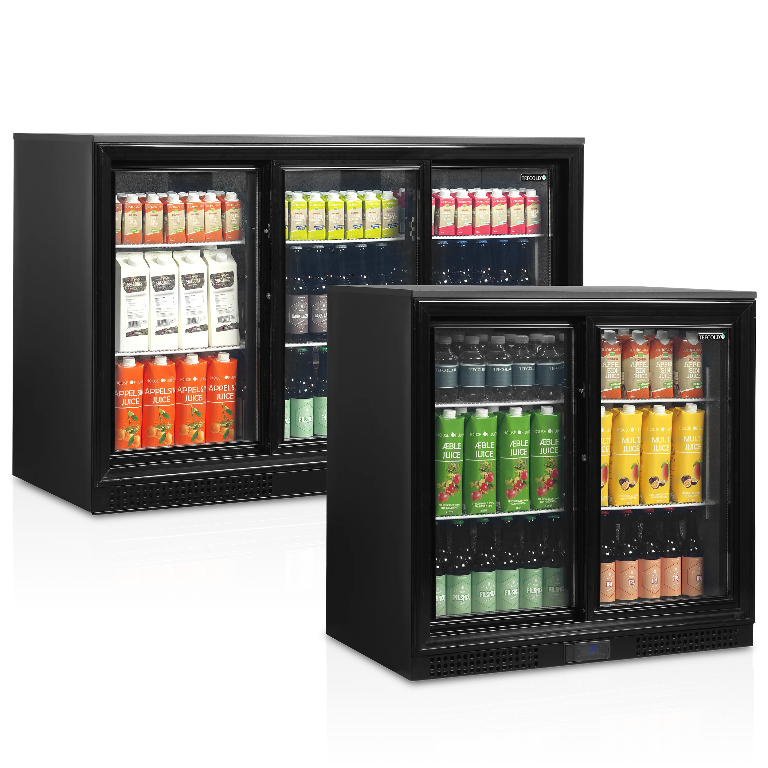 Tefcold DB301S-3 Back Bar Cooler – Triple Sliding Glass Door Display Fridge, 300L, Black