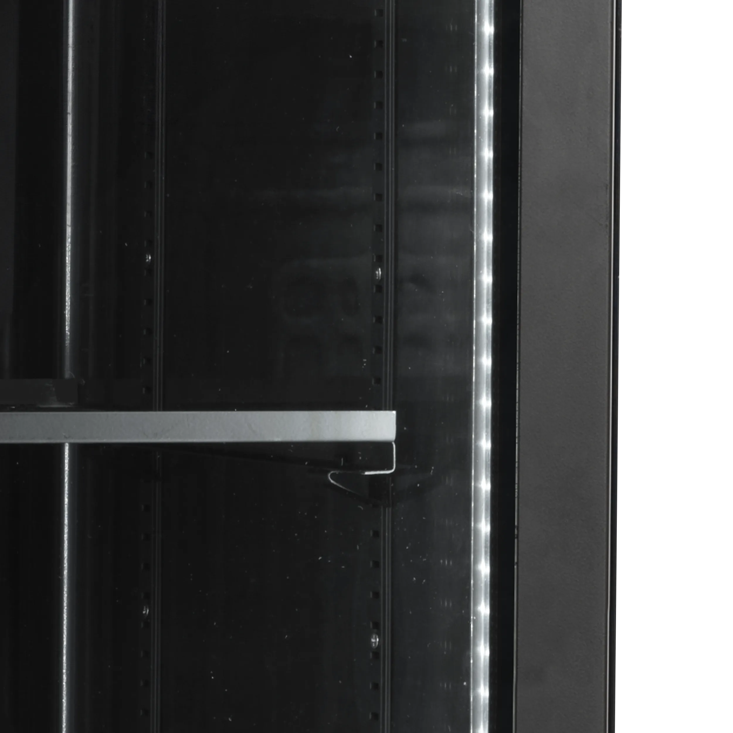 Glass Door Display Merchandiser SCU1425H – Black Finish, LED Illuminated Beverage Chiller, Fan-Assisted Cooling