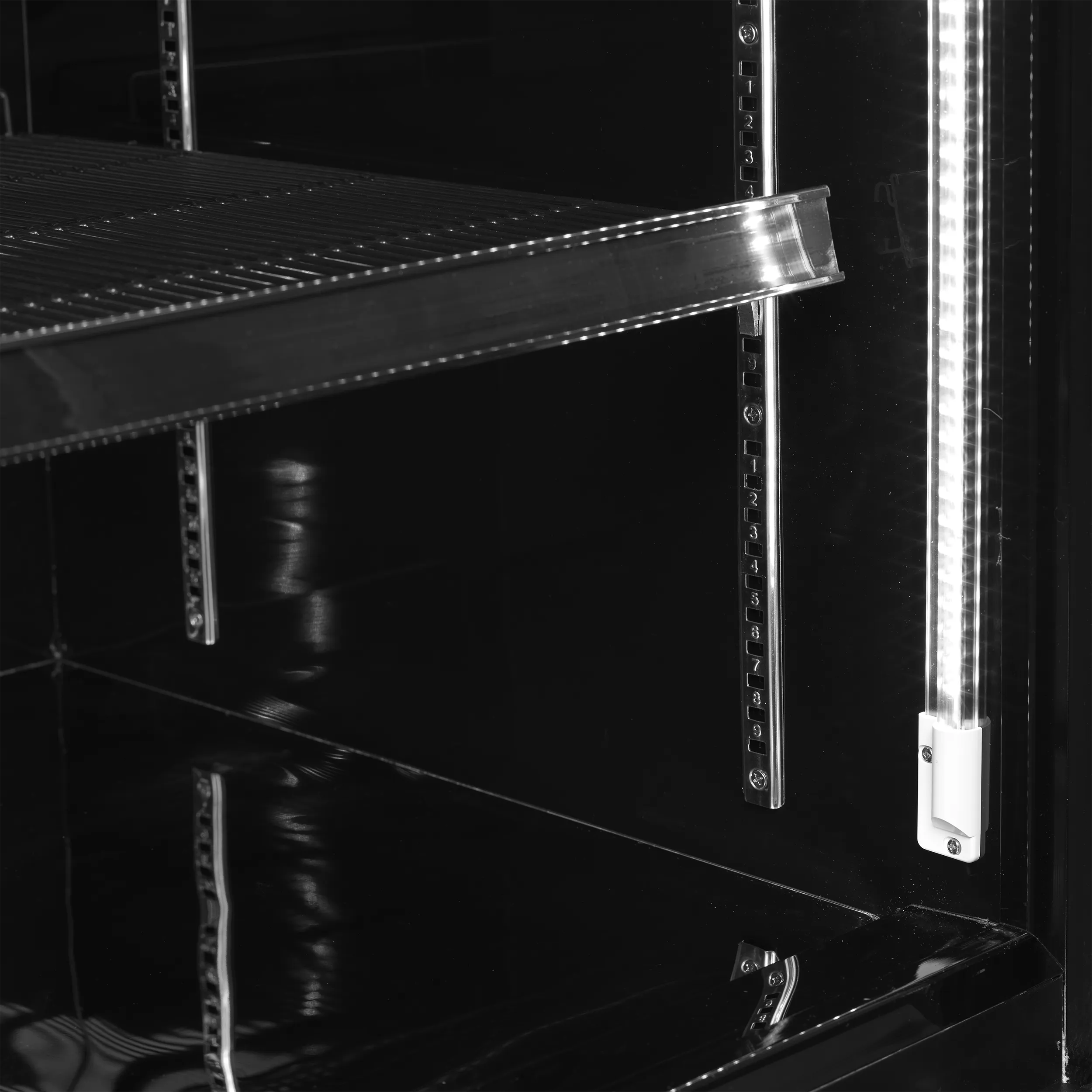 Atom Maxi C2DBB Glass Door Merchandiser | 2-Door Black Commercial Display Chiller | LED Lighting | Ventilated Cooling