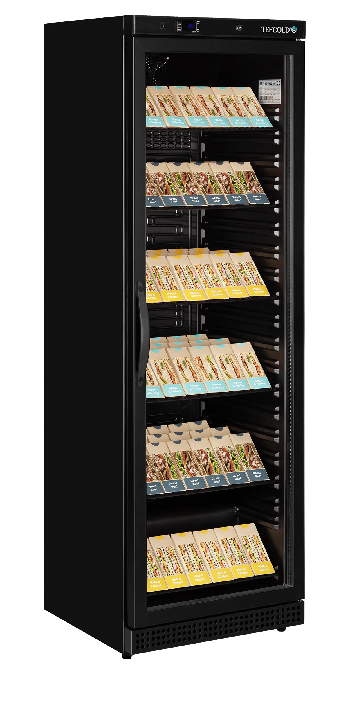 Glass Door Merchandiser UR400G – 1 Hinged Door, Fan Assisted Cooling, LED Display, 350L Capacity – Black