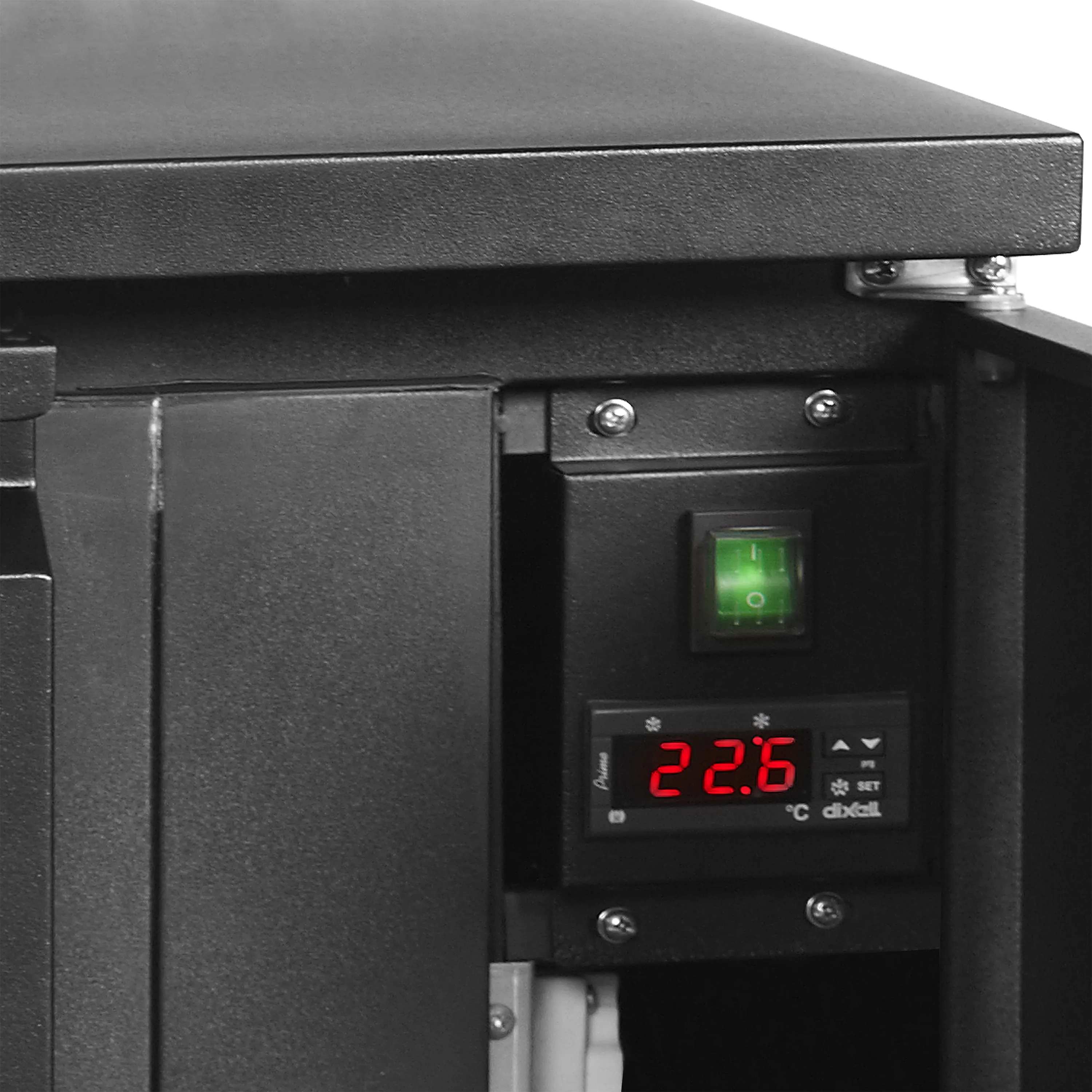 TEFCOLD CKC6 Double Door Keg Cooler – Black Stainless Steel Interior, Ventilated Cooling, 20L KEG Compatible