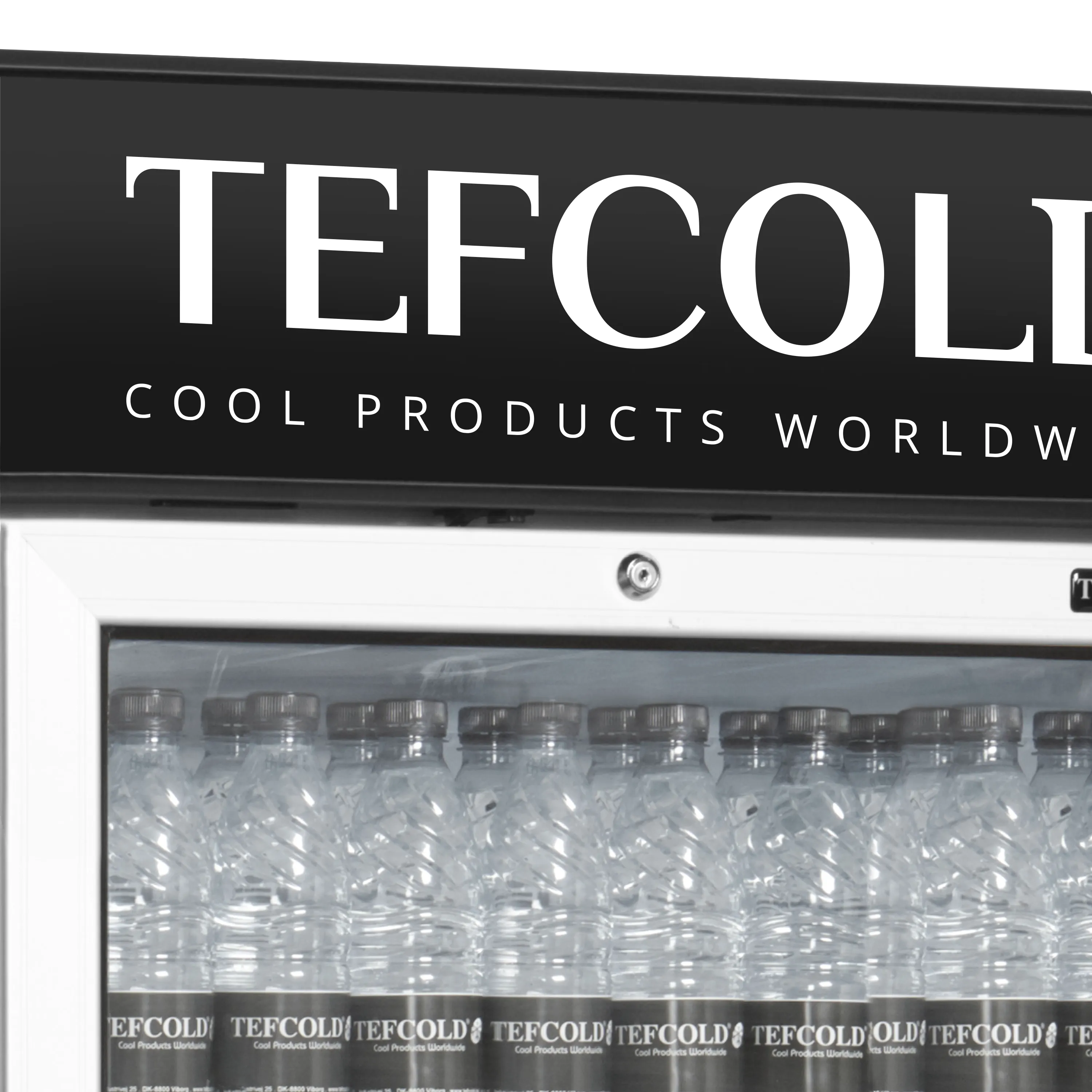 Glass Door Merchandiser FSC1380 with LED Canopy, Fan Assisted Cooling, Lockable Display Fridge, White Finish