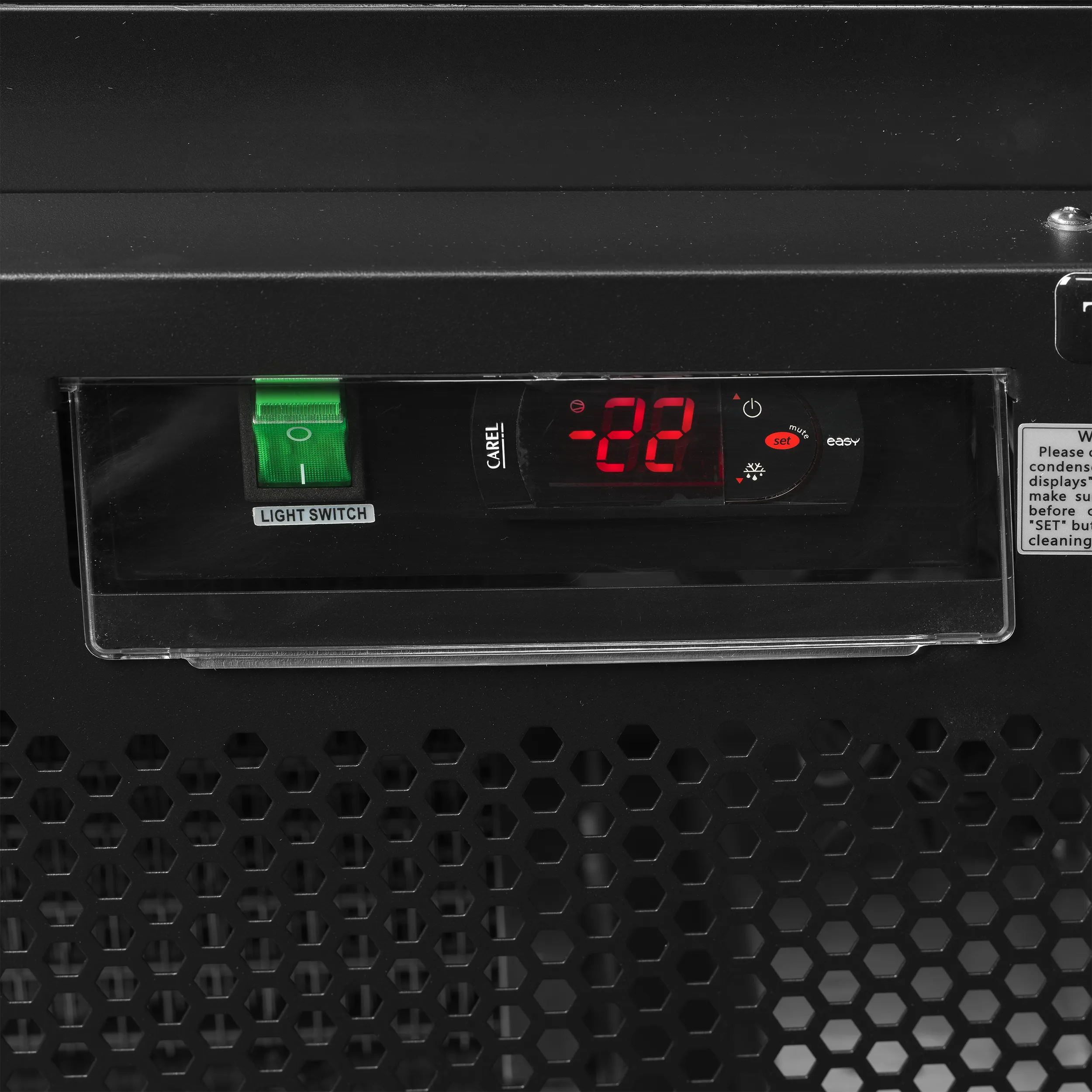 Atom Maxi Display Freezer – 2 Door Black Glass, Ventilated Cooling, LED Interior, Adjustable Shelves, -18 to -22°C