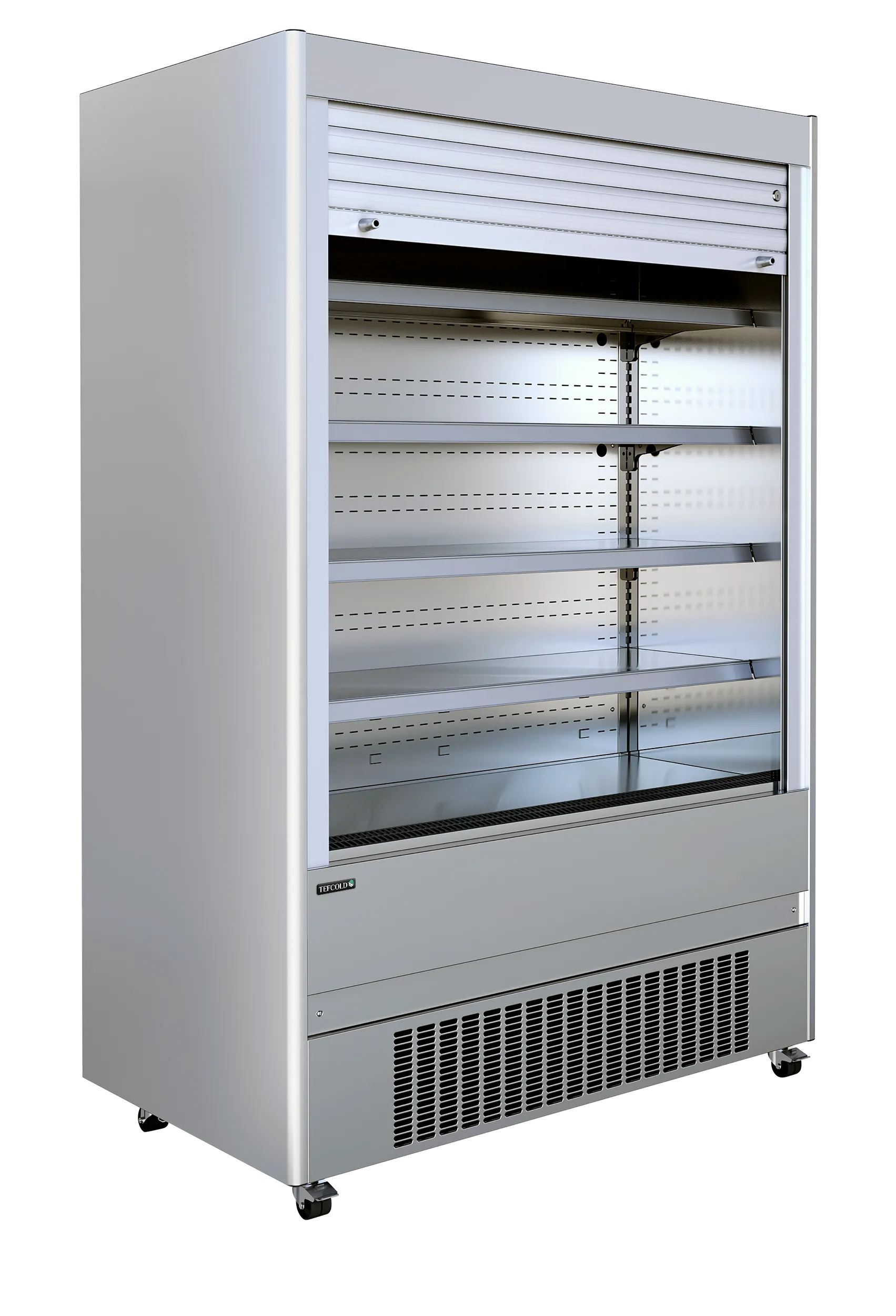 TEFCOLD MCX130M Stainless Steel Multideck with Lockable Shutter | Ventilated Cooling, Adjustable Shelves, LED Option, Ideal for Cafeterias & Grab-and-Go