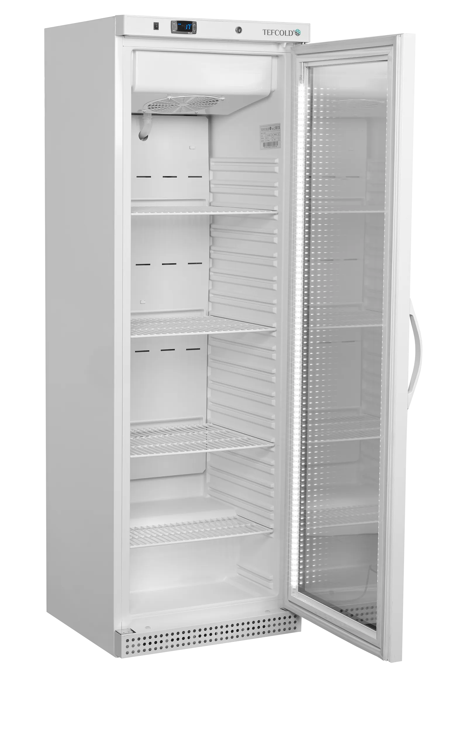 TEFCOLD UF400VGW Glass Door Display Freezer – 400L Ventilated Cooling, Heated Glass, LED Lighting