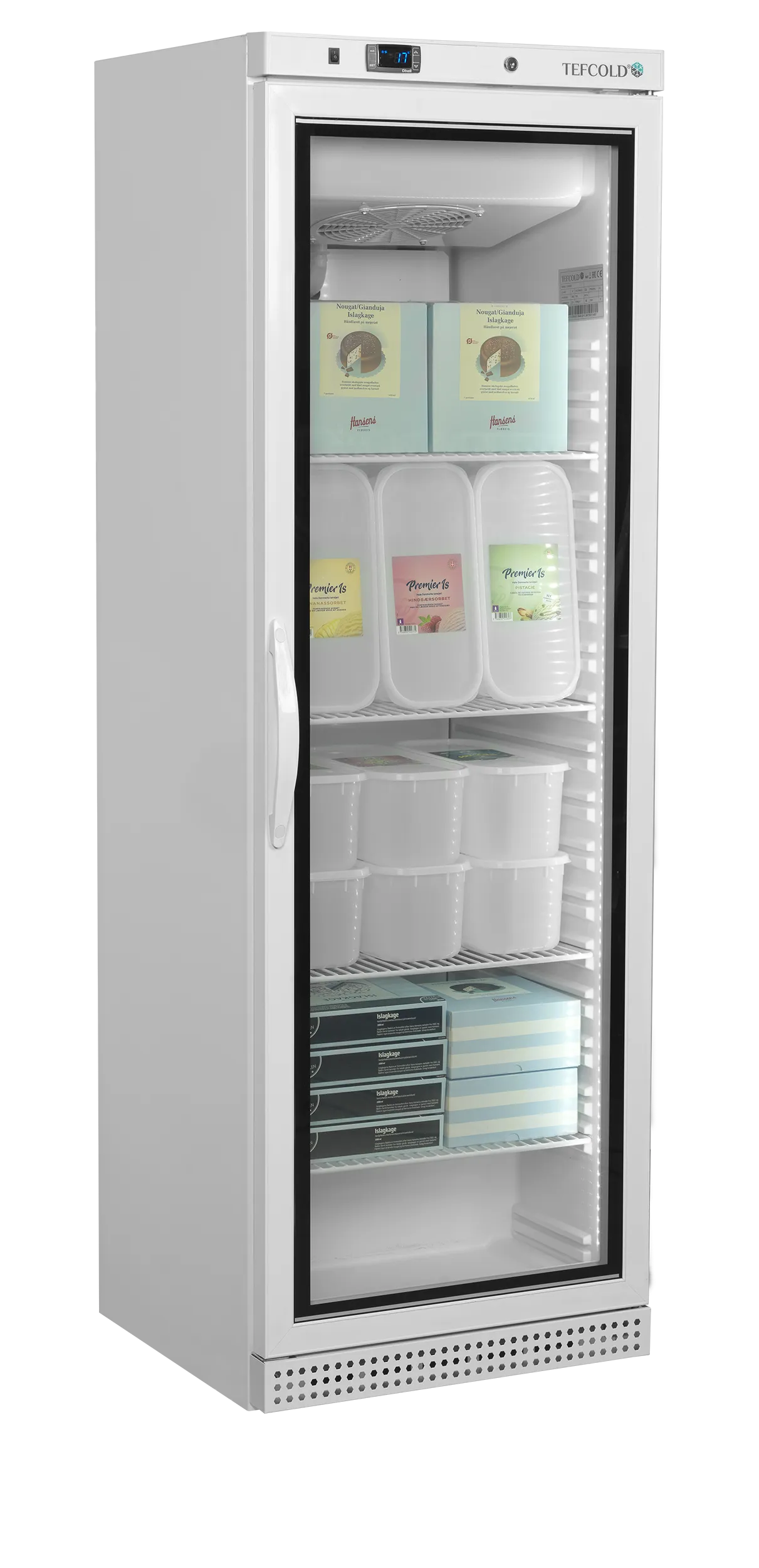 TEFCOLD UF400VGW Glass Door Display Freezer – 400L Ventilated Cooling, Heated Glass, LED Lighting
