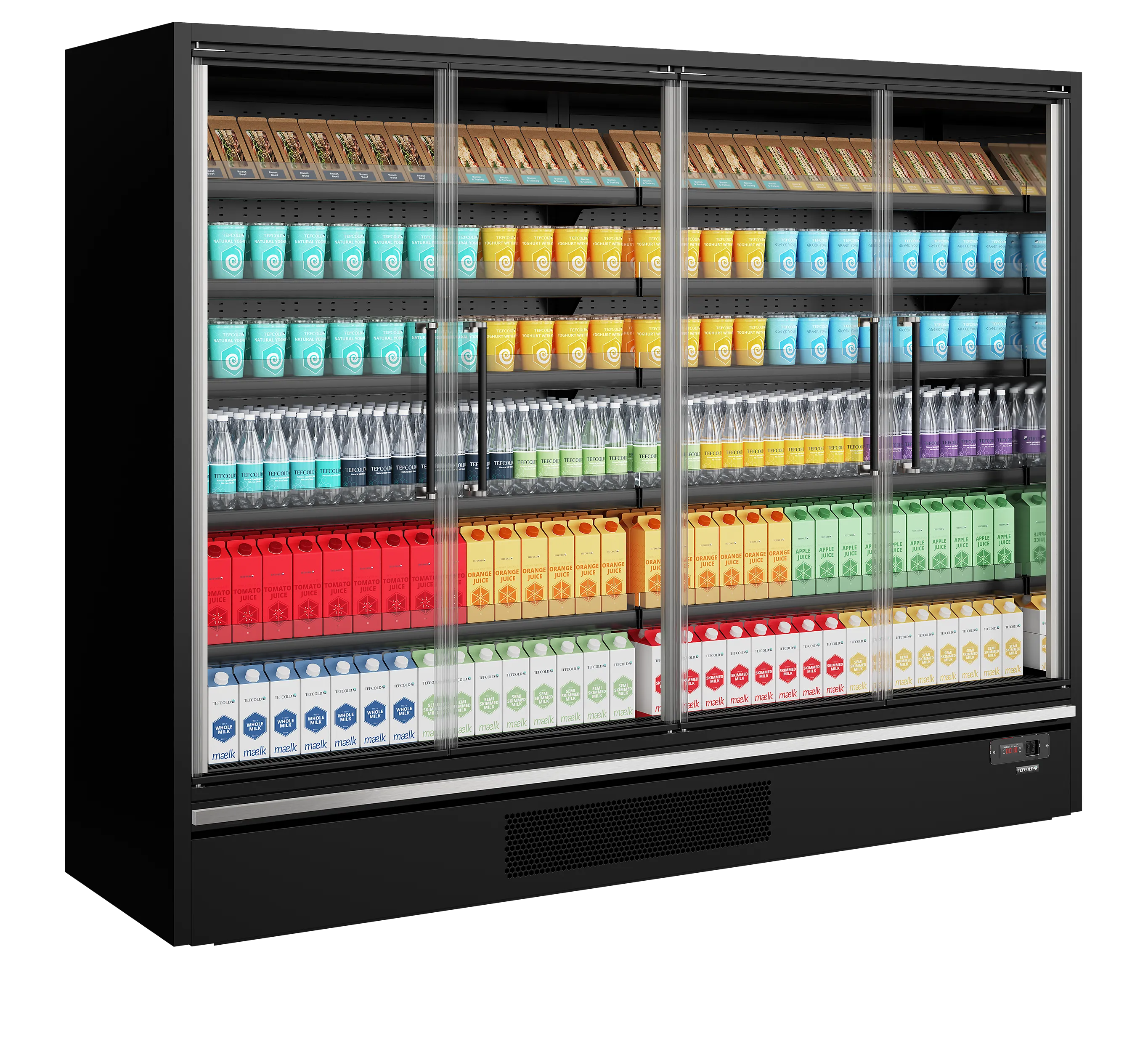 TEFCOLD Galaxy+ GP26FGD Black Multideck Display Fridge with Full Glass Doors – Energy Class B
