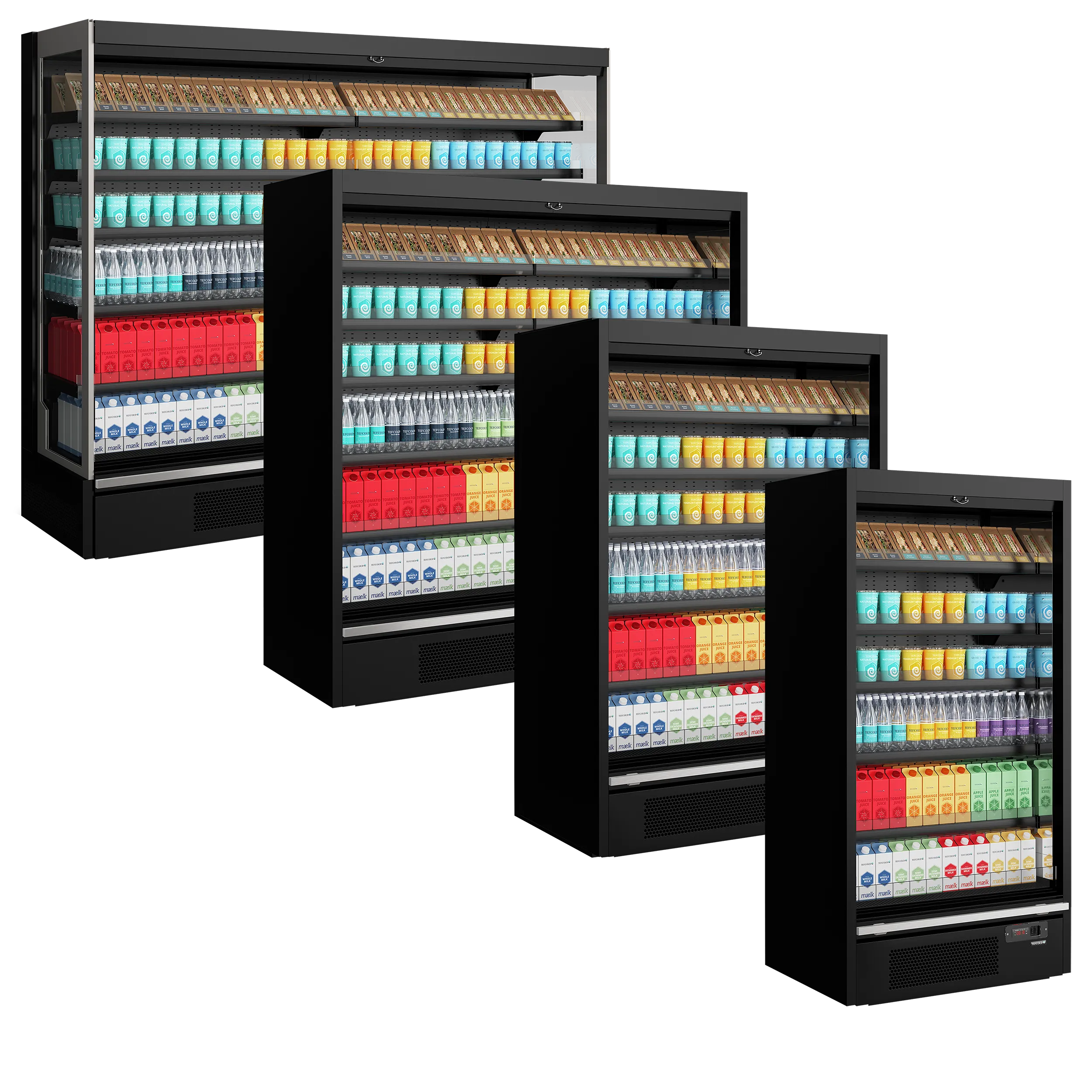 Multideck Galaxy+ GP26 Black Open Front Display Fridge, Fan Assisted Cooling, 5 Adjustable Shelves, -1 to +5°C