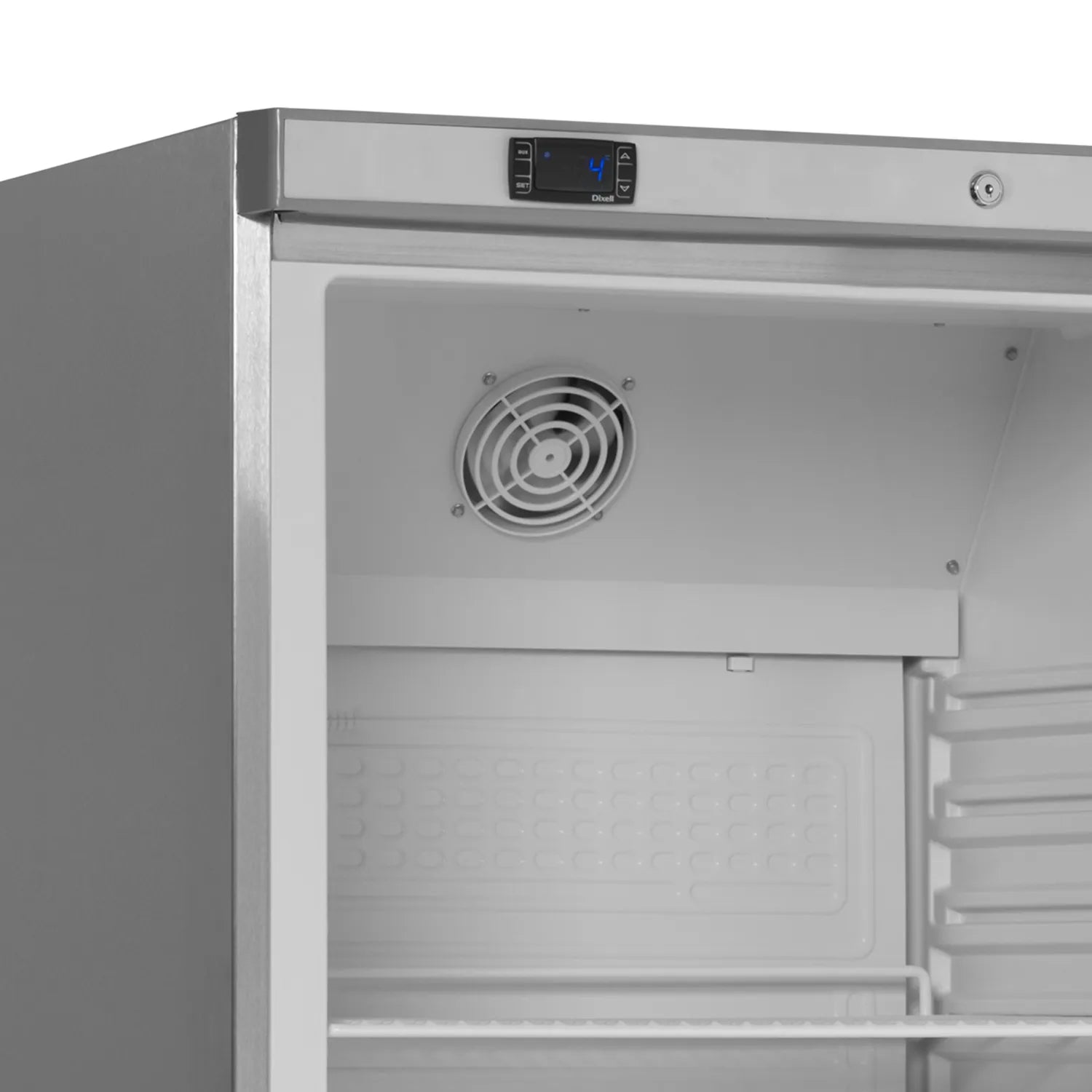 UR400SG Glass Door Merchandiser | Fan Assisted Cooling | LED Interior Light | Electronic Thermostat | Stainless Steel & White Finish