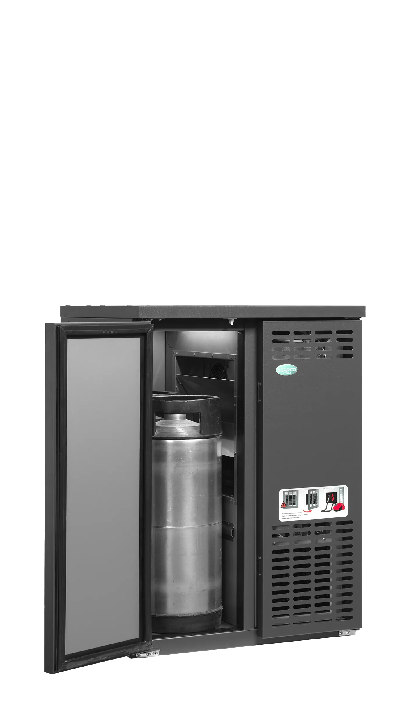 Serrco SFK-2E+ High-End Keg Cooler with Right-Side Machine Unit – 2 x 20L Kegs, Ventilated Cooling, R290