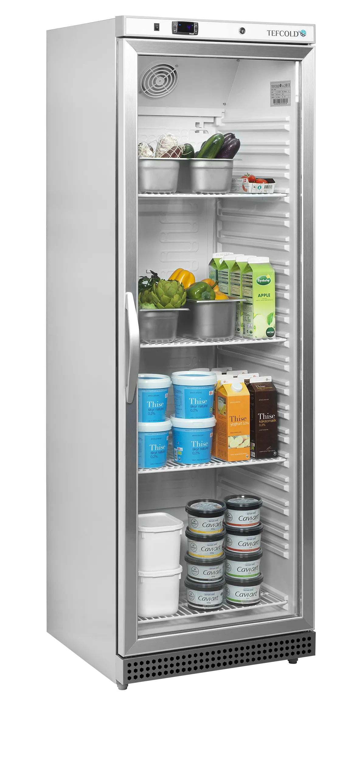 UR400SG Glass Door Merchandiser | Fan Assisted Cooling | LED Interior Light | Electronic Thermostat | Stainless Steel & White Finish