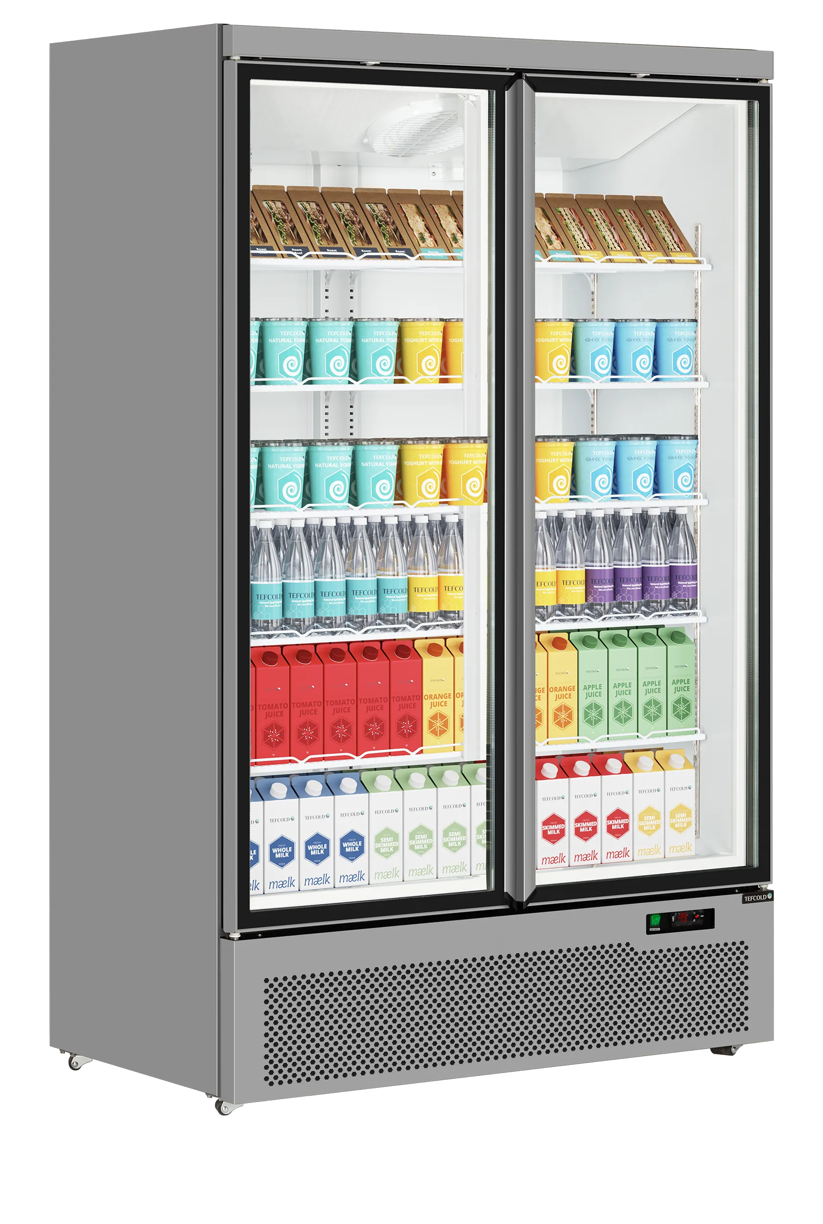 Atom Maxi C2DS Glass Door Merchandiser | 2-Door Commercial Display Chiller | Ventilated Cooling, LED Lighting, Energy Class B