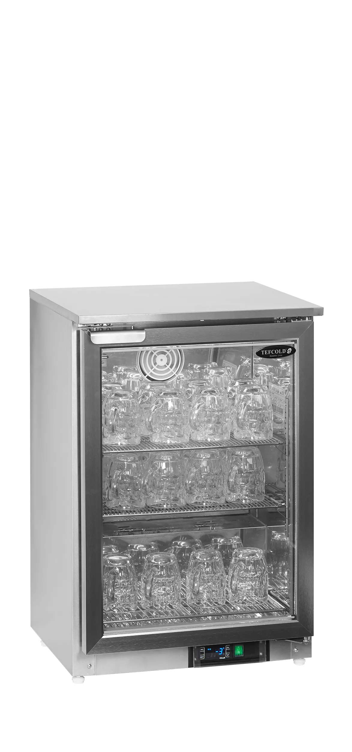 GF200VSG Glass Froster & Sub-Zero Cooler – Single Heated Glass Door, Stainless Steel, -15 to -2°C, 79L Net Capacity
